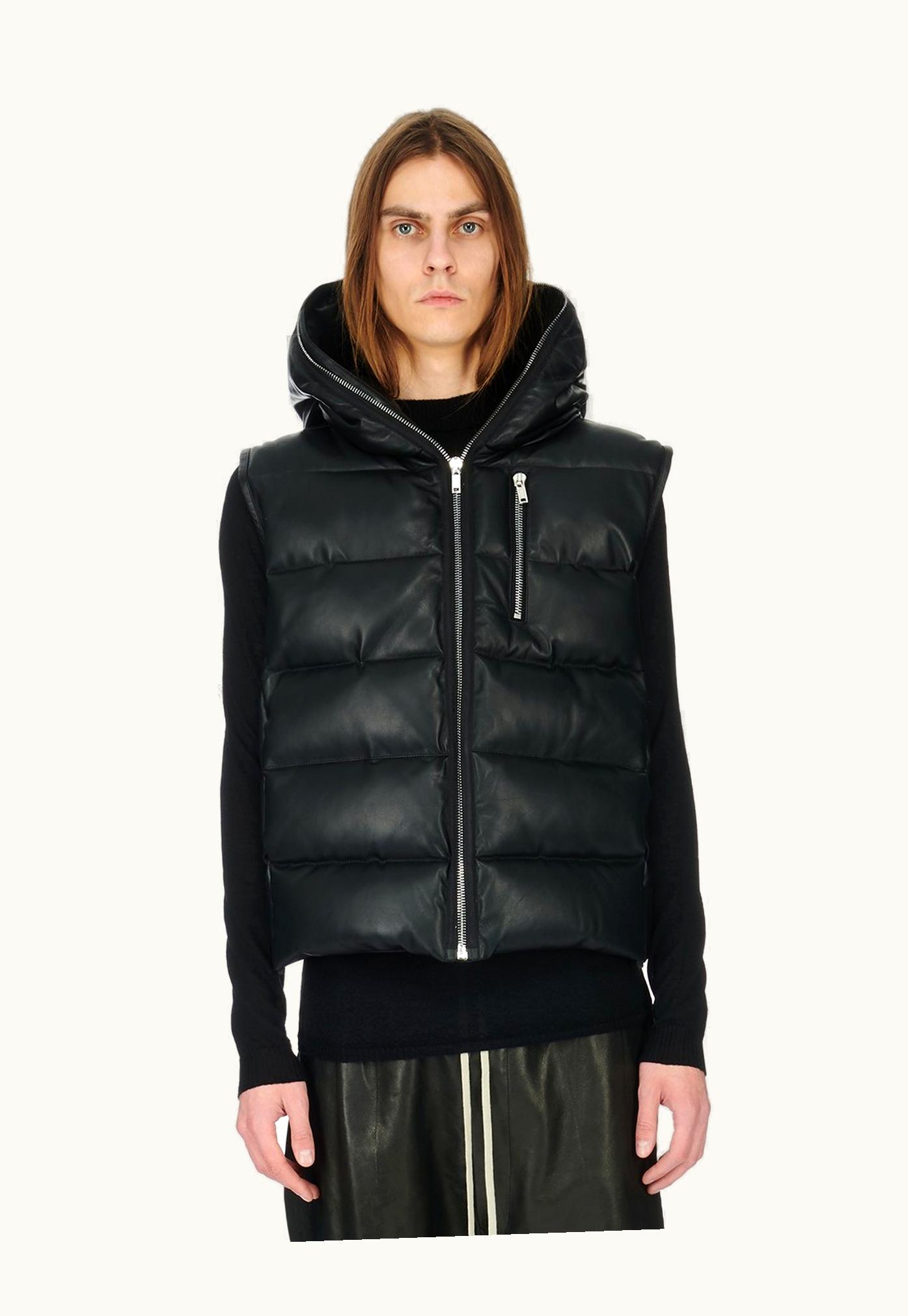 Rick Owens Rick Owens FW23 Luxor Sealed Vest In Black Peached Lamb Skin