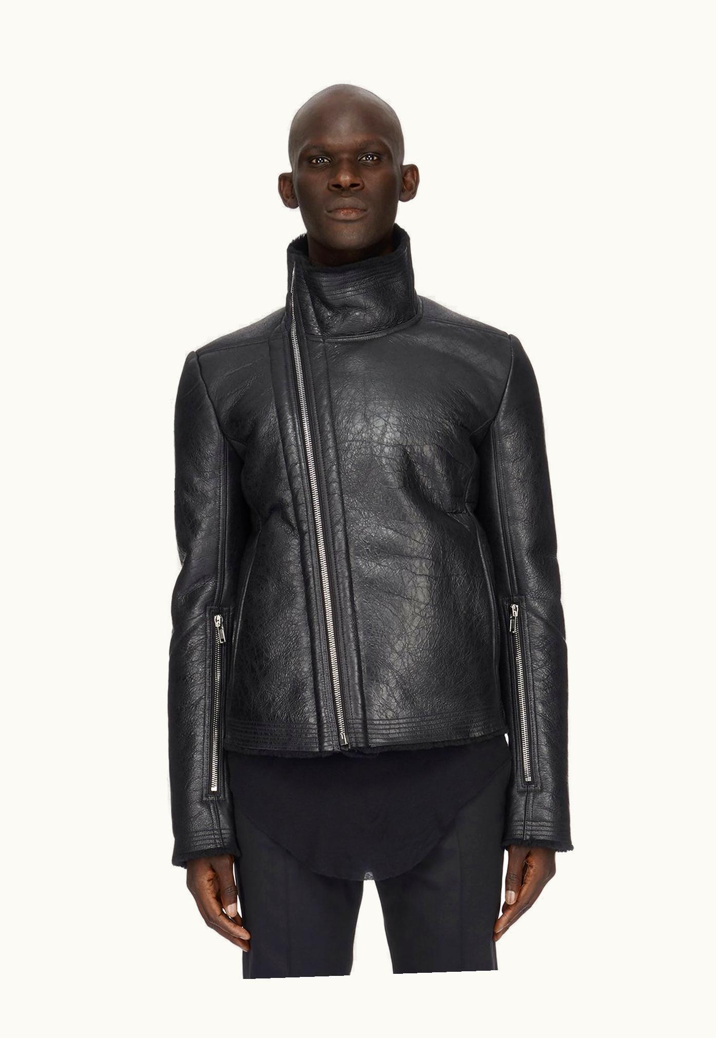 Rick Owens Rick Owens FW23 Luxor Bauhaus Jkt In Black Butter Lamb Shearling