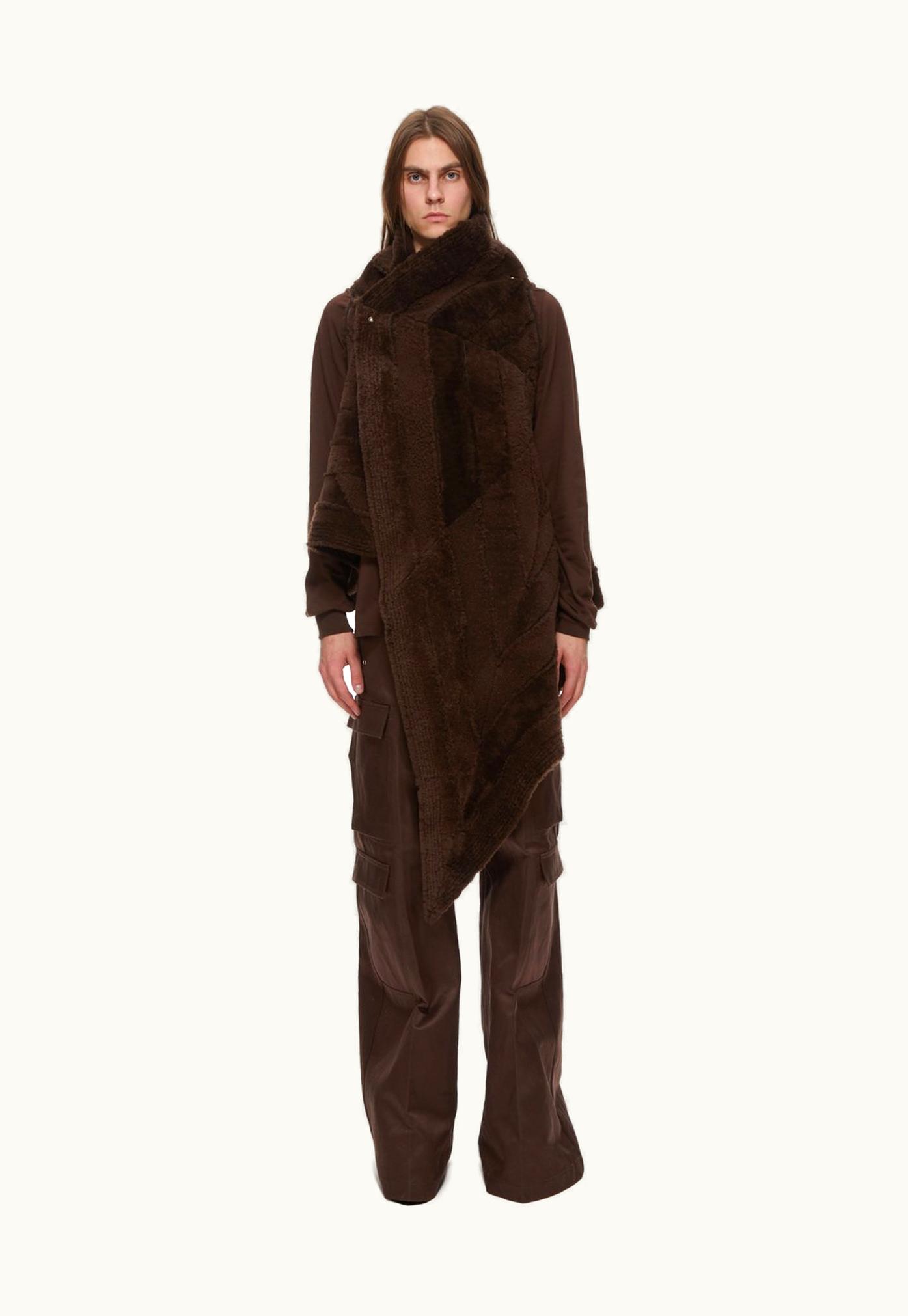 Rick Owens Rick Owens FW23 Luxor Gleam Vest In Brown Butter Lamb Shearling Radiance - Brown