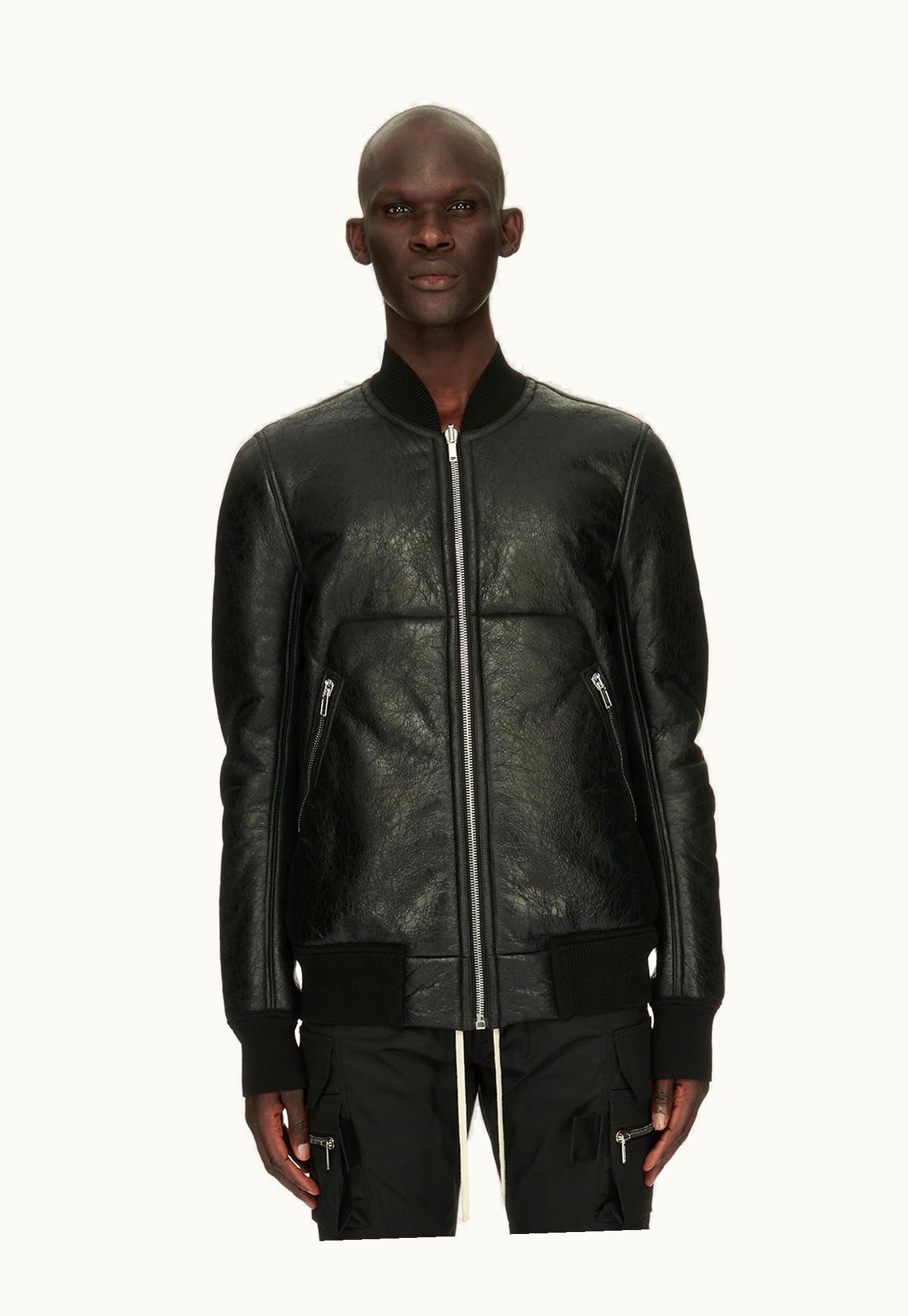 Rick Owens Rick Owens FW23 Luxor Classic Flight In Black Butter Lamb Shearling