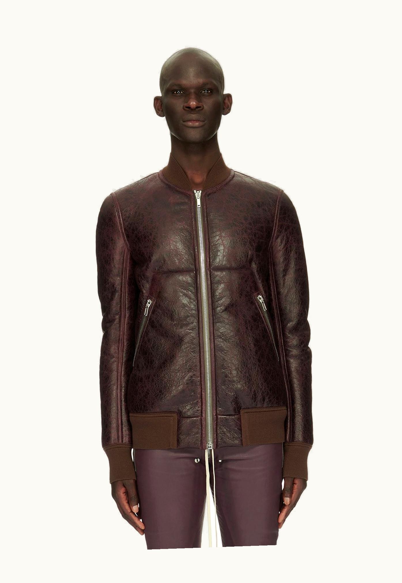 Rick Owens Rick Owens FW23 Luxor Classic Flight In Amethyst And Brown Butter Lamb Shearling