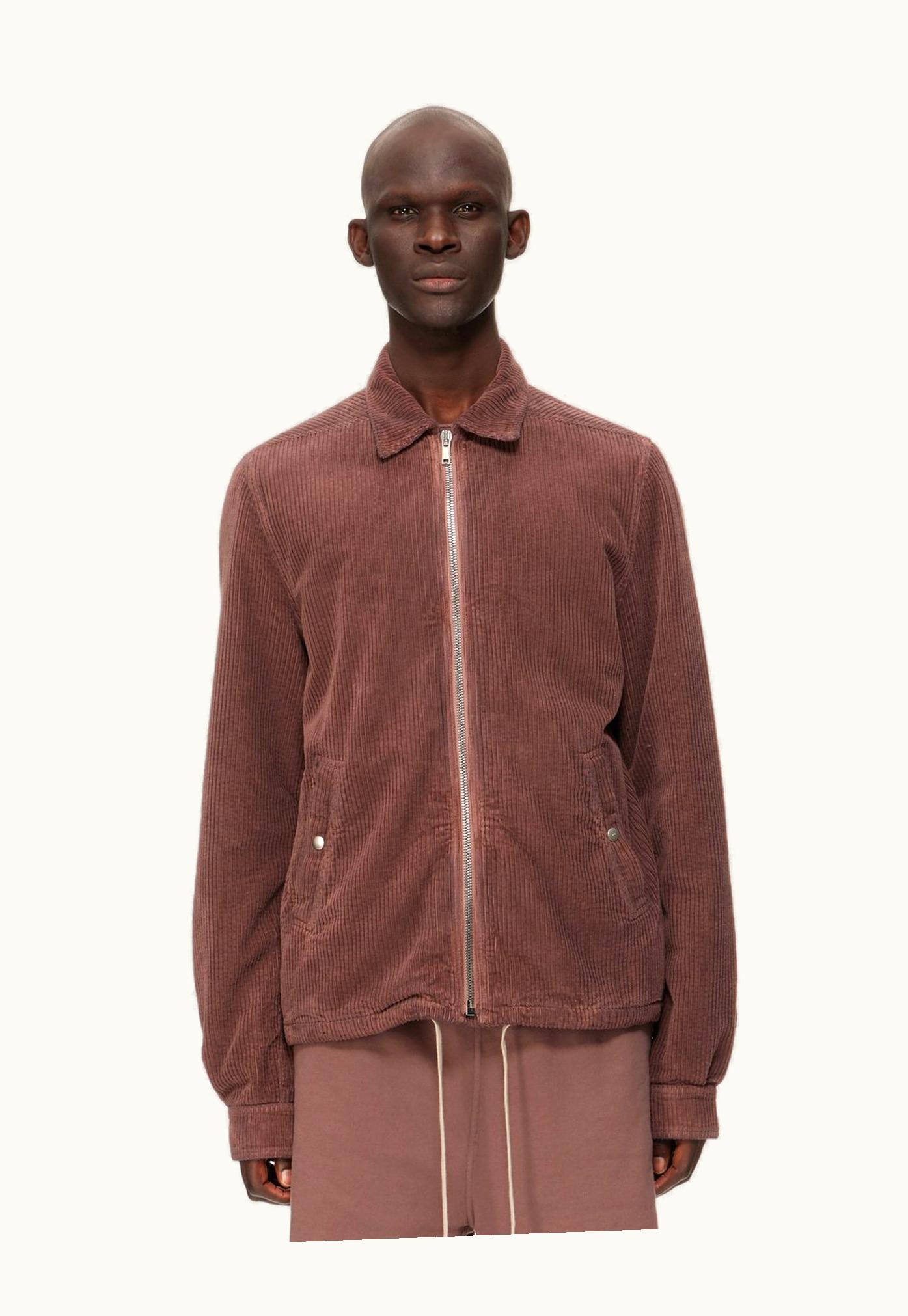 Rick Owens Rick Owens DRKSHDW FW23 Luxor Zipfront Jkt In Mauve Wide Cotton Corduroy
