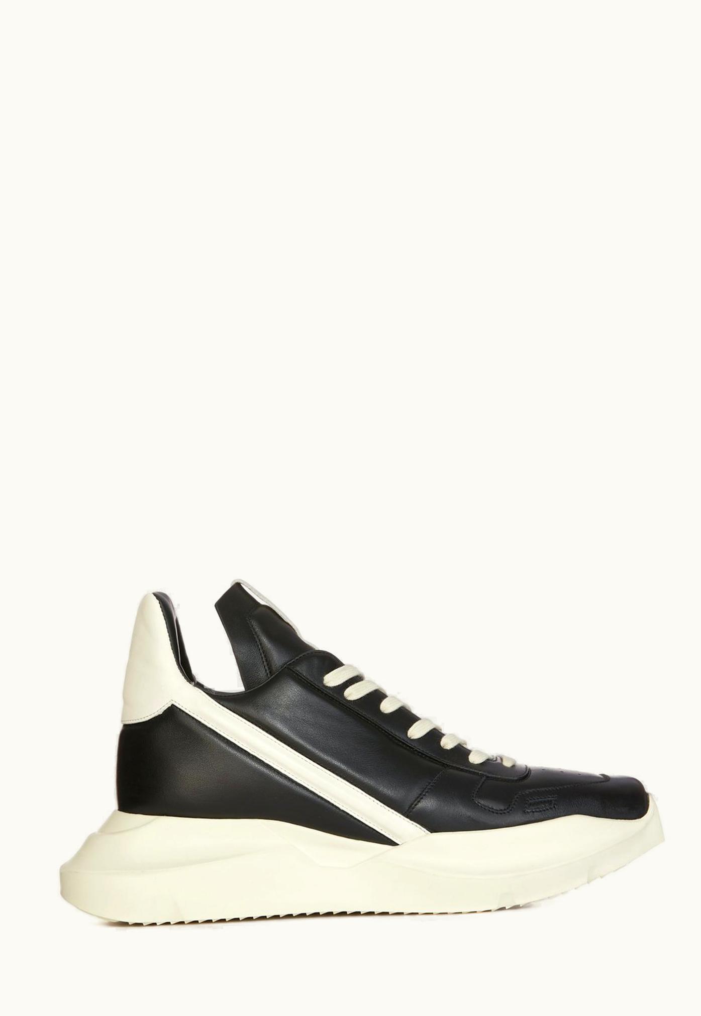 Rick Owens Rick Owens SS24 Lido Geth Runner In Black And Milk Full Grain Calf Leather