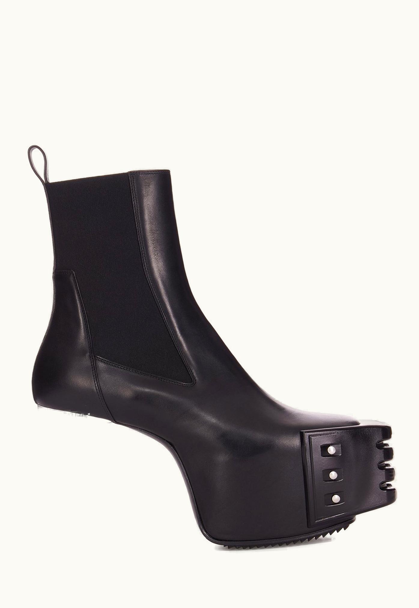 Rick Owens Rick Owens SS24 Lido Grilled Platforms 45 In Black Washed Calf