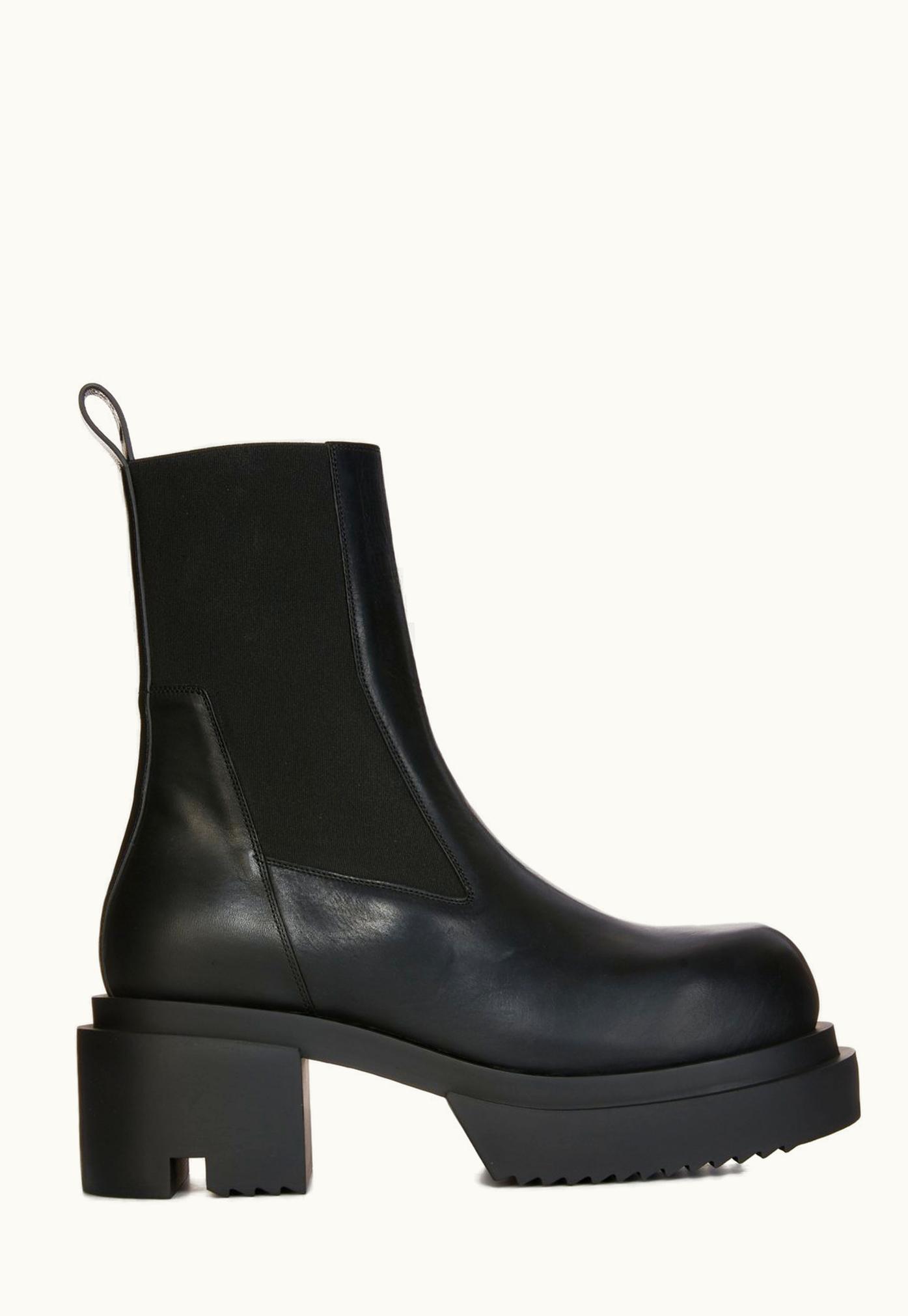 Rick Owens Rick Owens SS24 Lido Beatle Bogun In Black Groppone Cow Leather