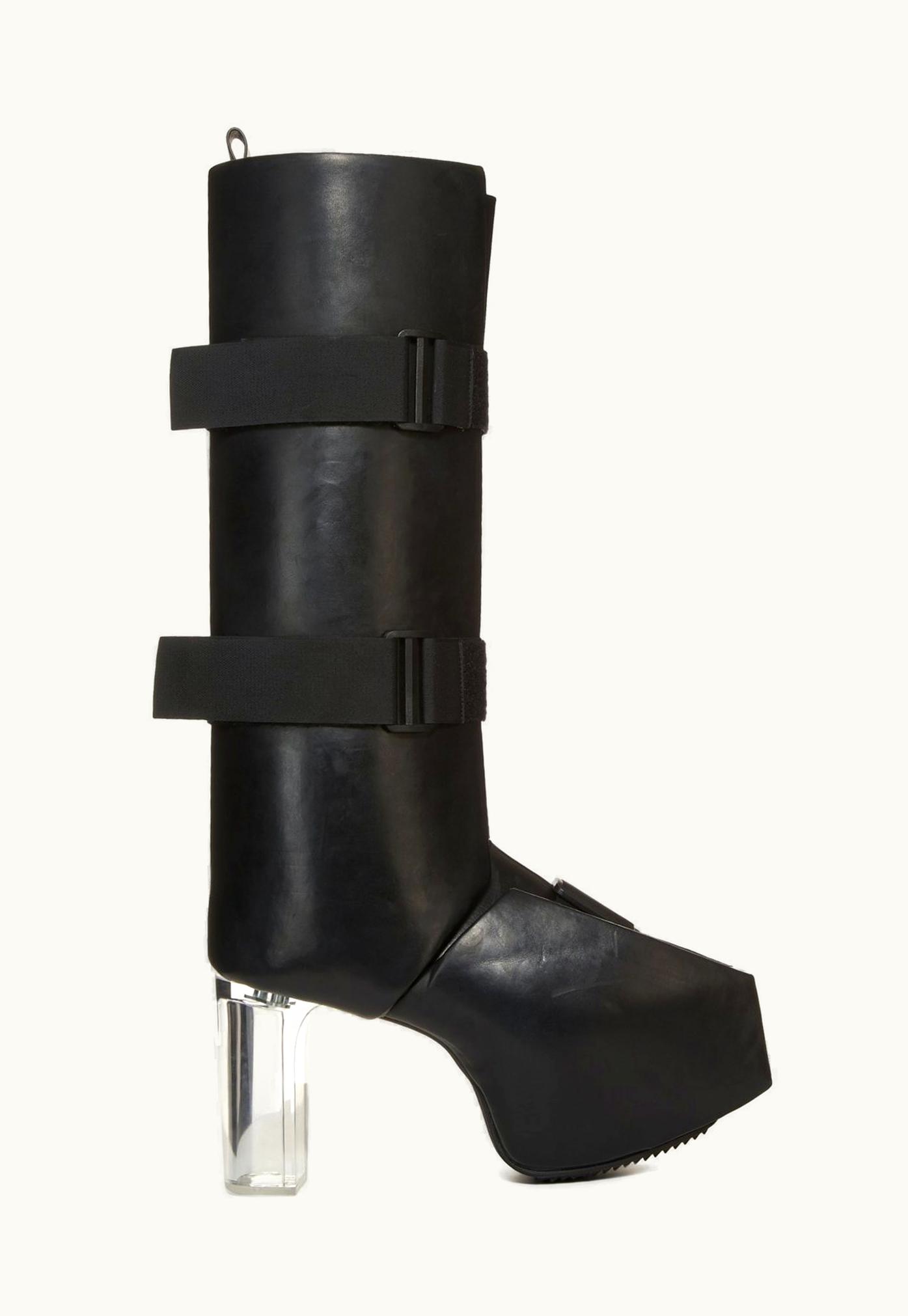 Rick Owens Rick Owens FW23 Luxor Splint Platforms 45 In Black Groppone Cow Leather