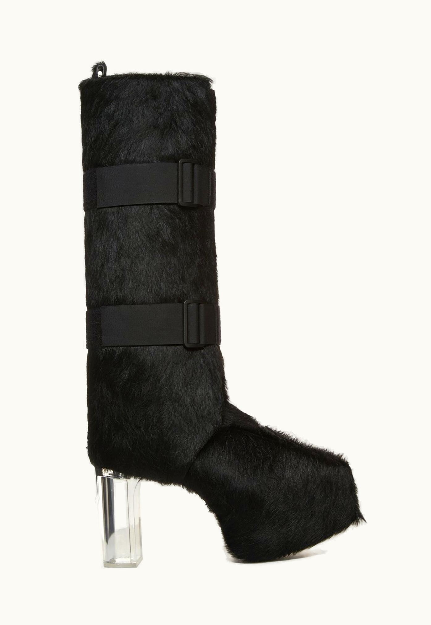 Rick Owens Rick Owens FW23 Luxor Runway Splint Platforms 45 In Black Unshaved Cow Leather