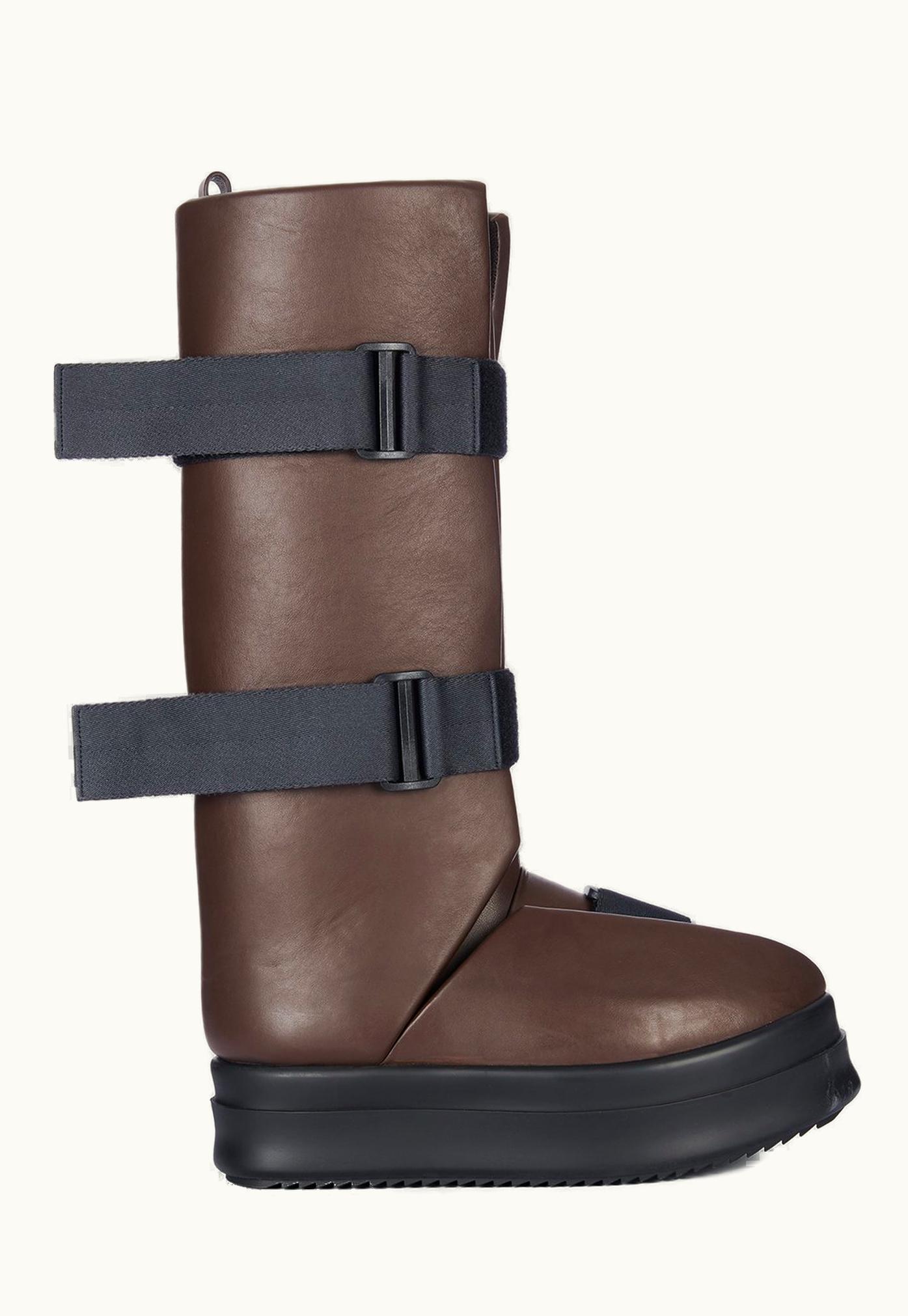 Rick Owens Rick Owens FW23 Luxor High Splint Sneaks In Brown And Black Full Grain Calf Leather