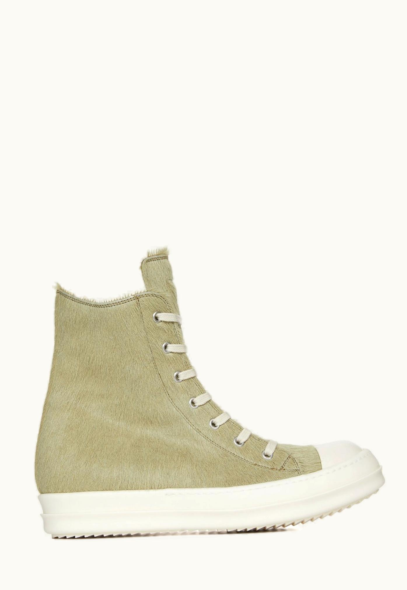 Rick Owens Rick Owens FW23 Luxor Runway Sneaks In Dirty Acid Unshaved Cow Leather