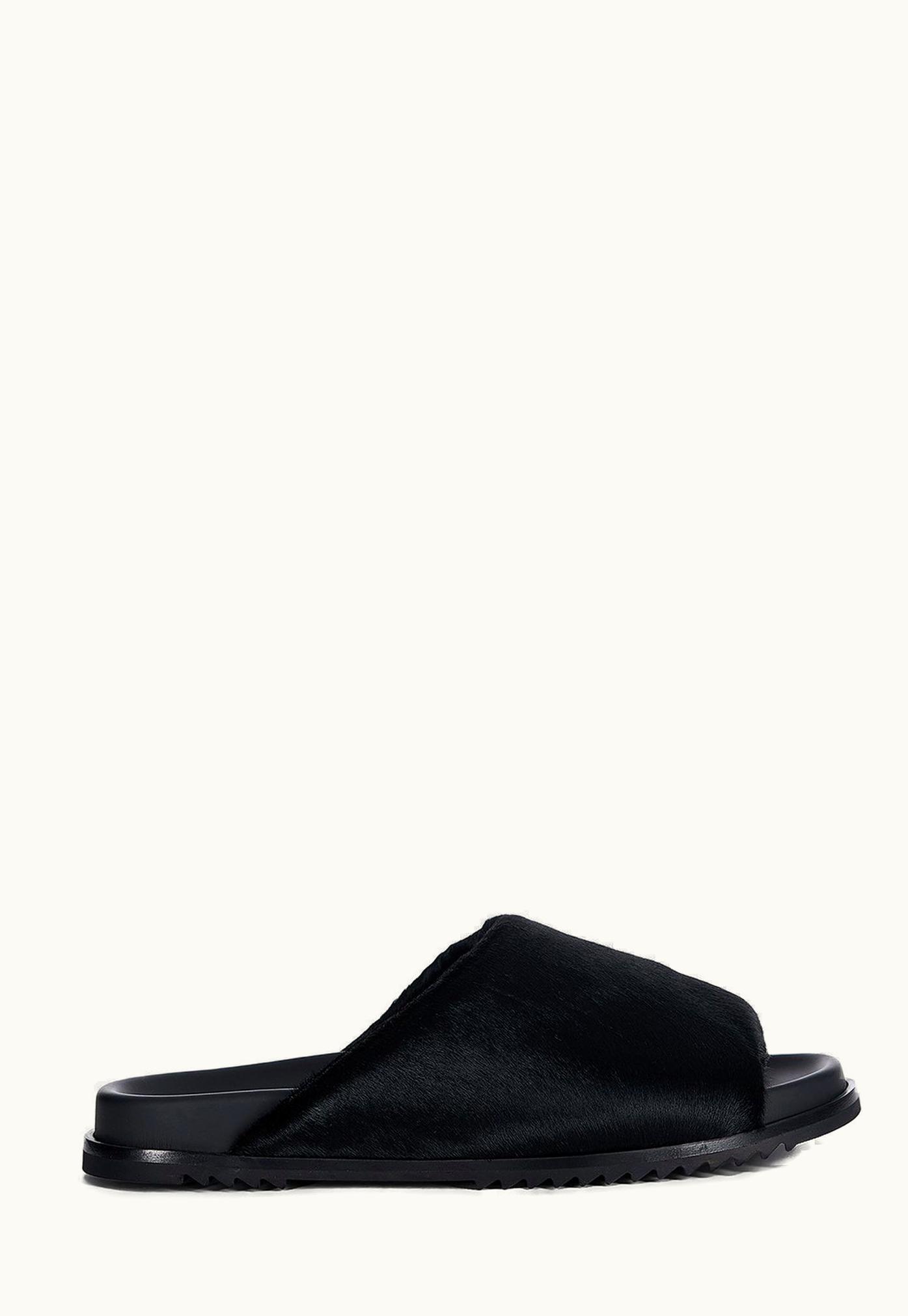 Rick Owens Rick Owens FW23 Luxor Slide Granolas In Black Soft Pony
