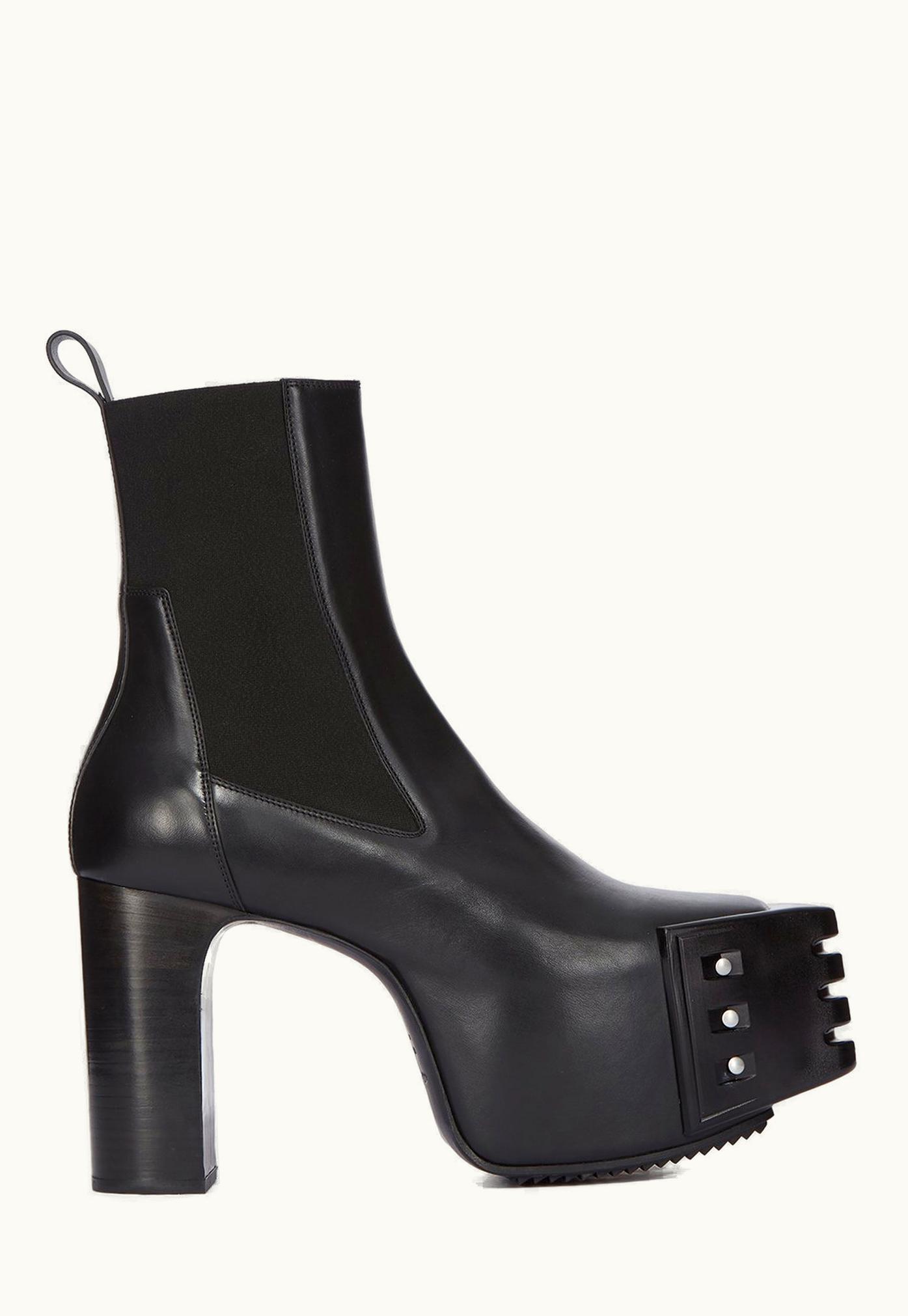 Rick Owens Rick Owens FW23 Luxor Grilled Platforms 45 In Black Cortina Grease Calf Leather