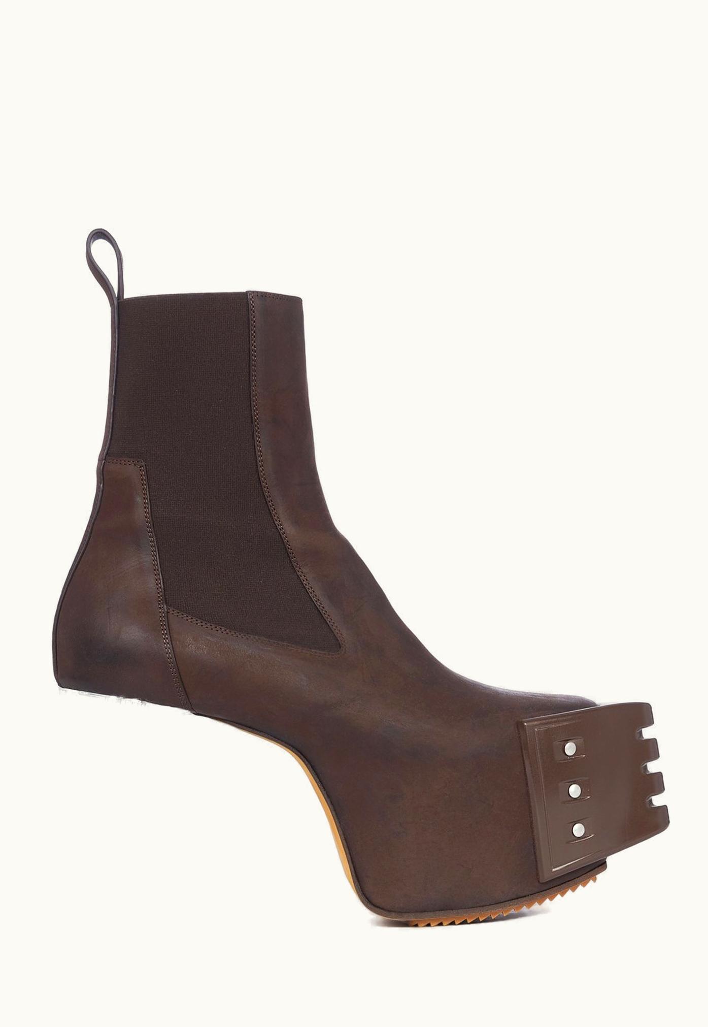 Rick Owens Rick Owens FW23 Luxor Grilled Platforms 45 In Brown Greywolf Nubuck