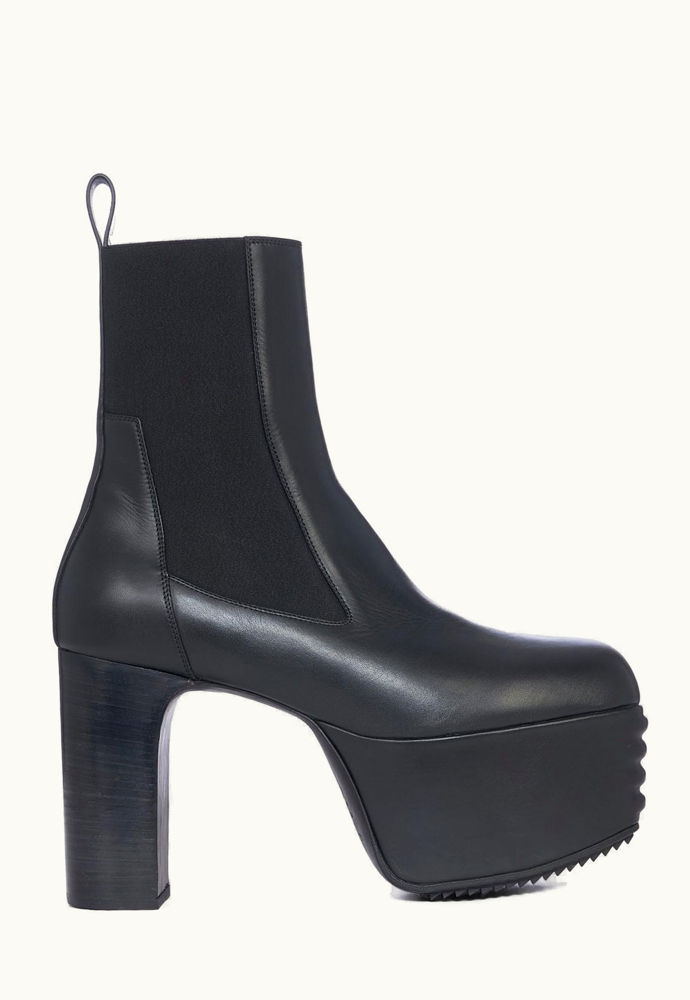 Rick Owens Rick Owens FW23 Luxor Minimal Grill Platforms 45 In Black Cortina Grease Calf Leather