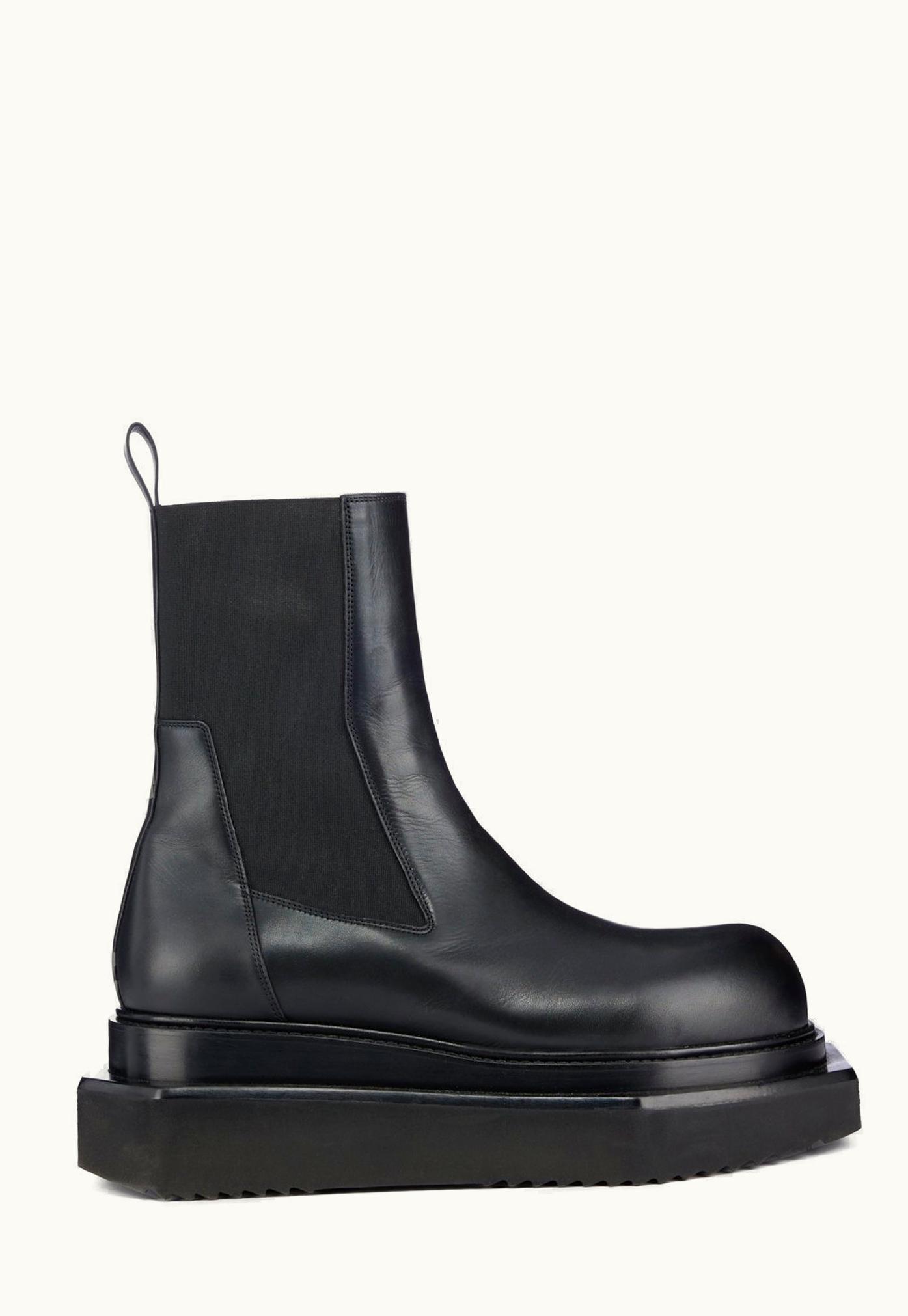Rick Owens Rick Owens Luxor Beatle Turbo Cyclops Ankle Boots in Black Cortina Grease Calf Leather