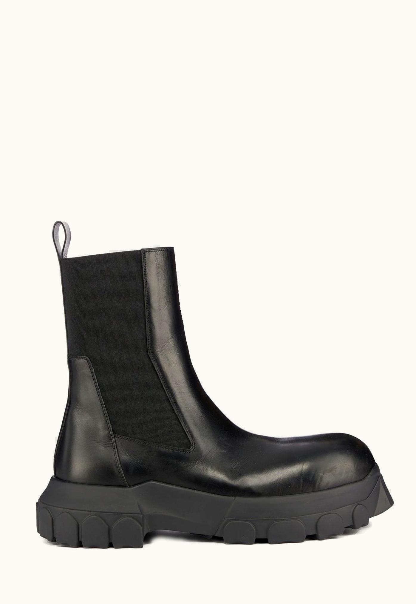 Rick Owens Rick Owens Luxor Beatle Bozo Tractor Boots Black Cortina Grease Calf Leather