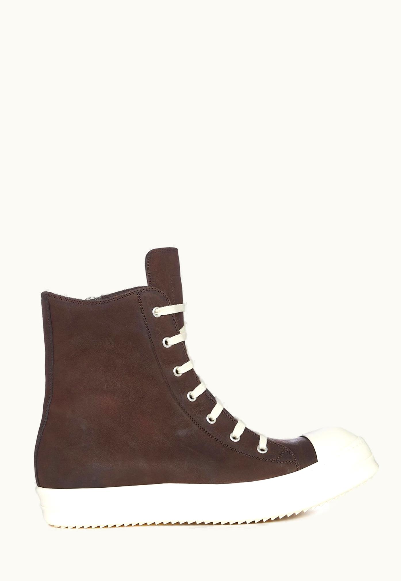 Rick Owens Rick Owens FW23 Luxor Sneakers In Brown And Milk Greywolf Nubuck