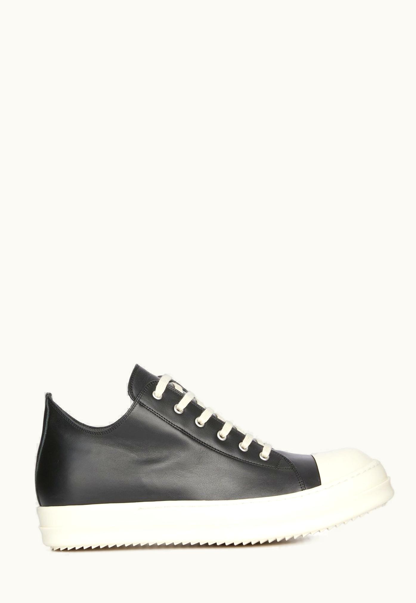Rick Owens Rick Owens FW23 Luxor Low Sneaks In Black And Milk Full Grain Calf Leather