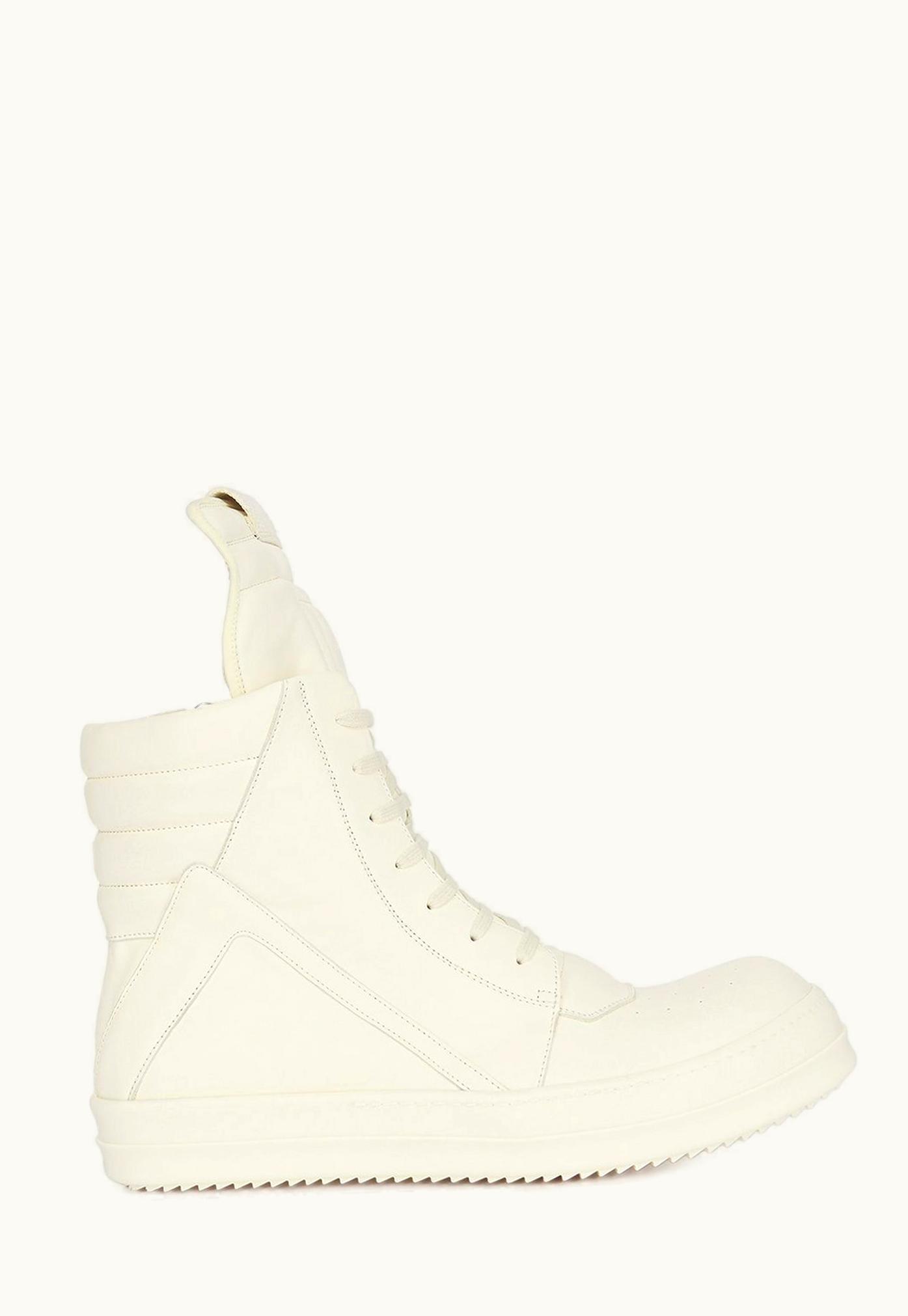 Rick Owens Rick Owens FW23 Luxor Geobasket In Milk White Full Grain Calf Leather