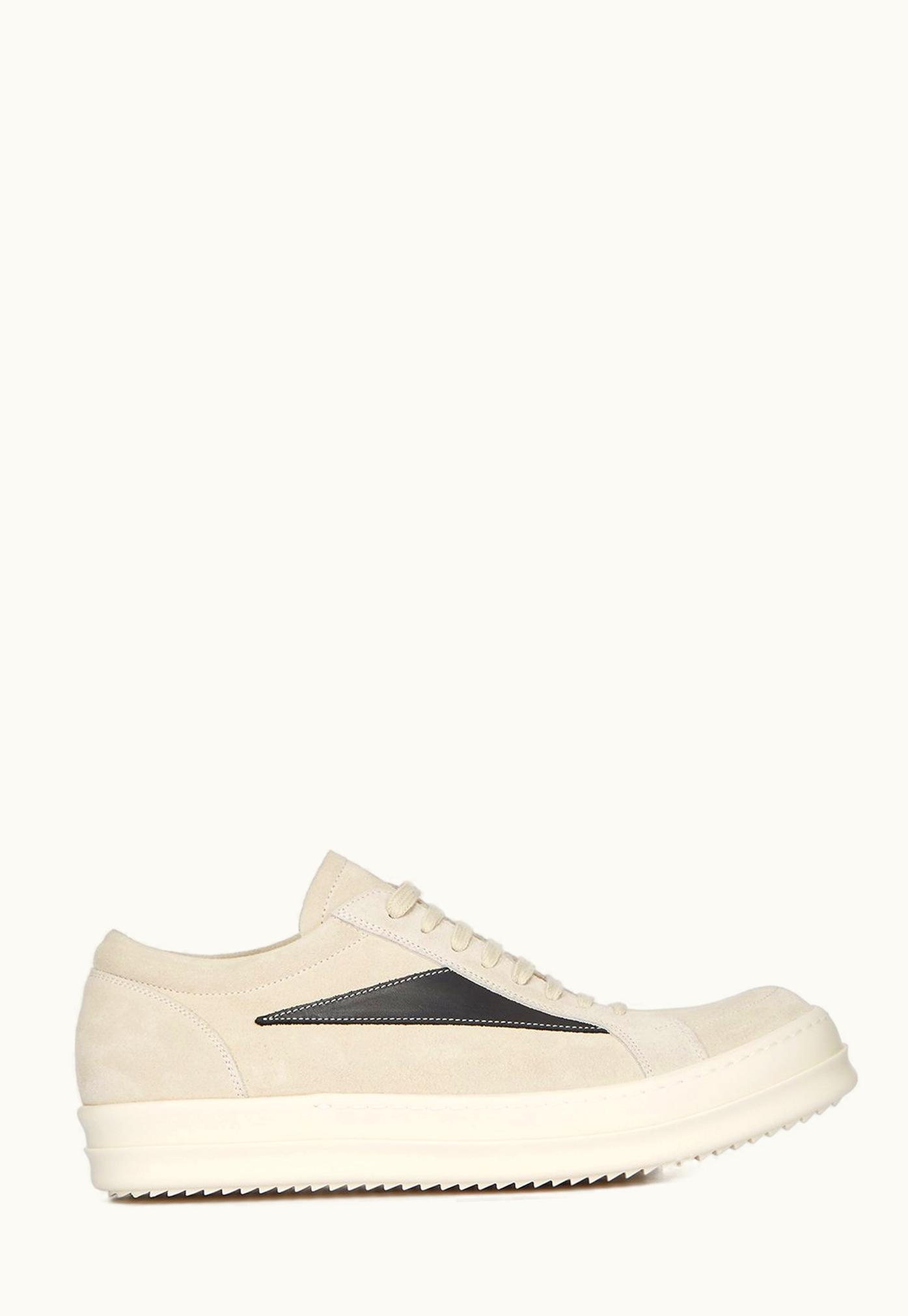 Rick Owens Rick Owens FW23 Luxor Vintage Sneakers in Milk White and Black Calf Leather