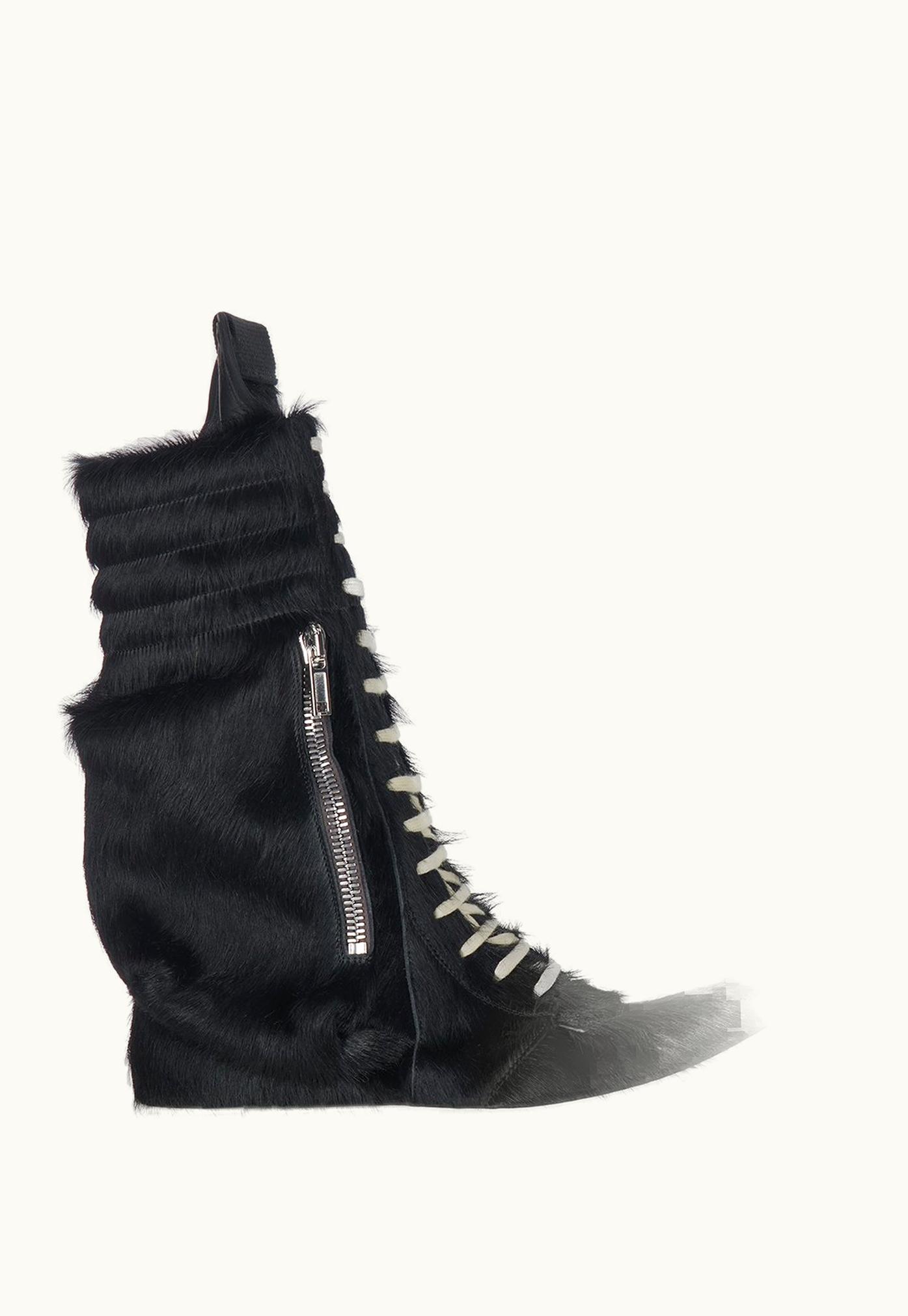 Rick Owens Rick Owens FW23 Luxor Cargobasket In Black And Milk Long Hair Pony