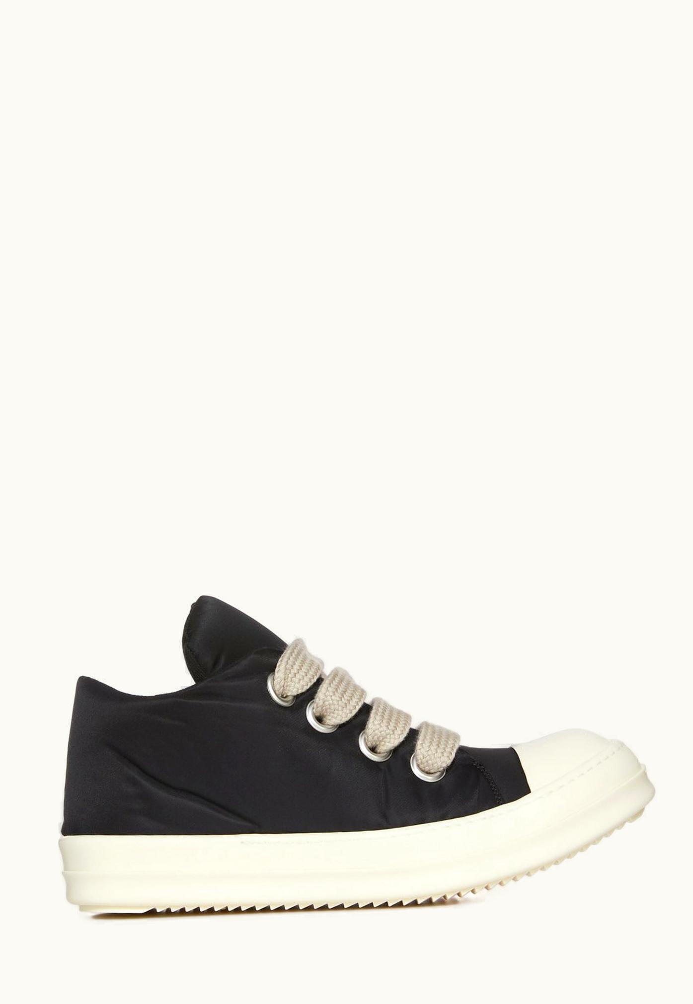 Rick Owens Rick Owens DRKSHDW SS24 Lido Jumbo Lace Puffer Low Sneaks & Recycled Bomber Set in Black/Pearl/Milk