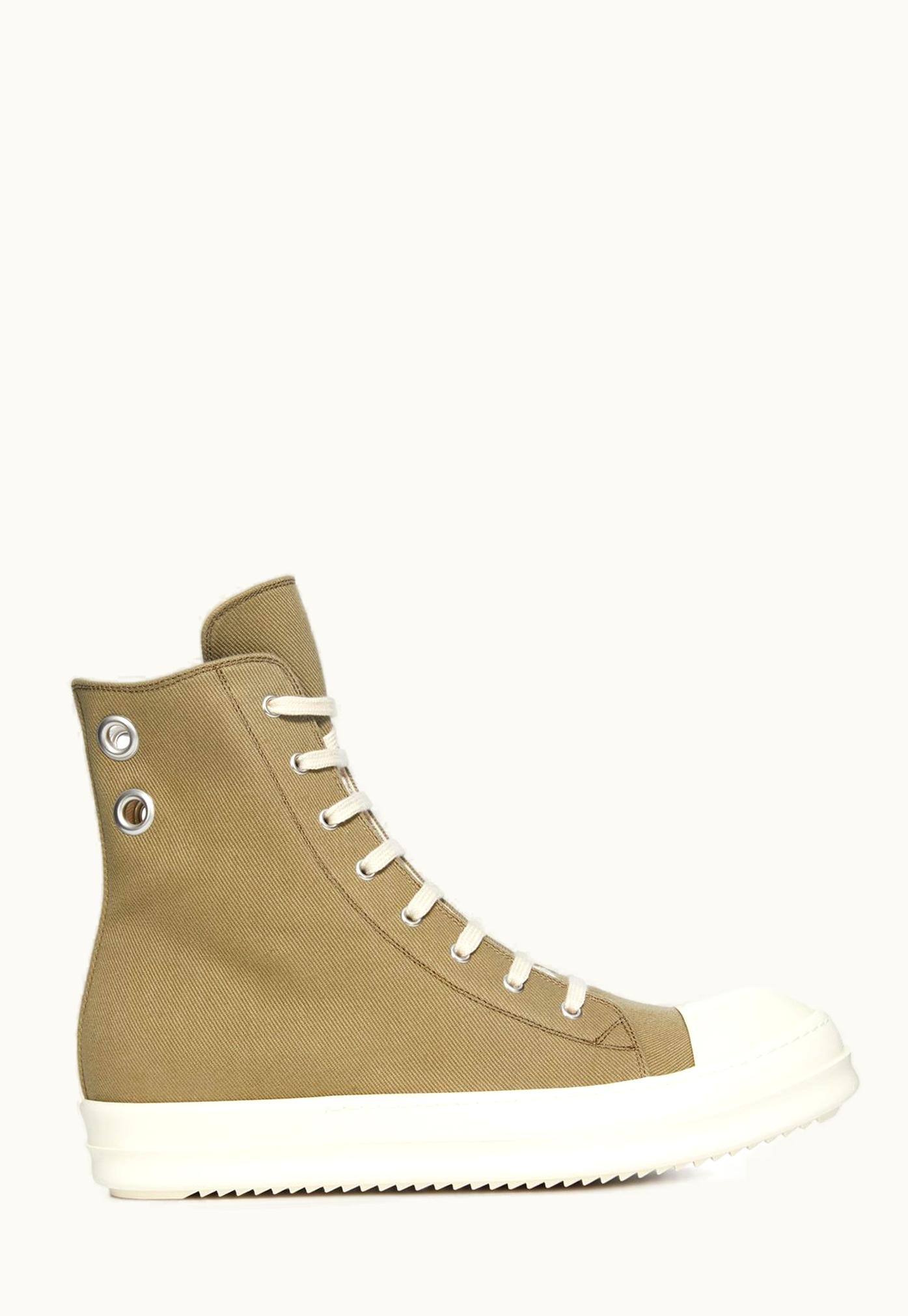 Rick Owens Rick Owens DRKSHDW FW23 Luxor Sneaks In Pale Green And Milk 13oz Overdyed Denim