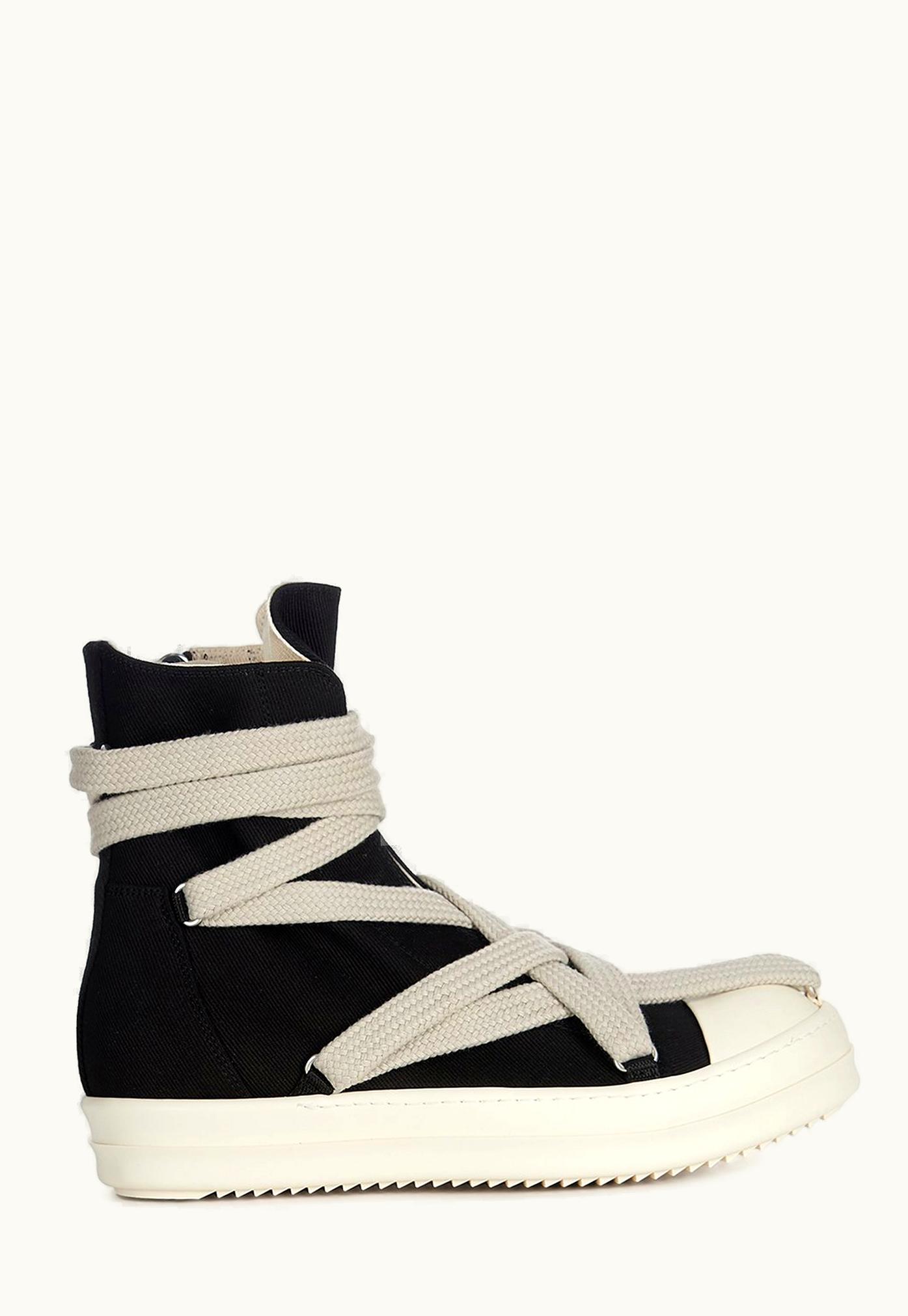 Rick Owens Rick Owens DRKSHDW FW23 Luxor Hexa Sneaks In Black And Pearl 13oz Overdyed Denim