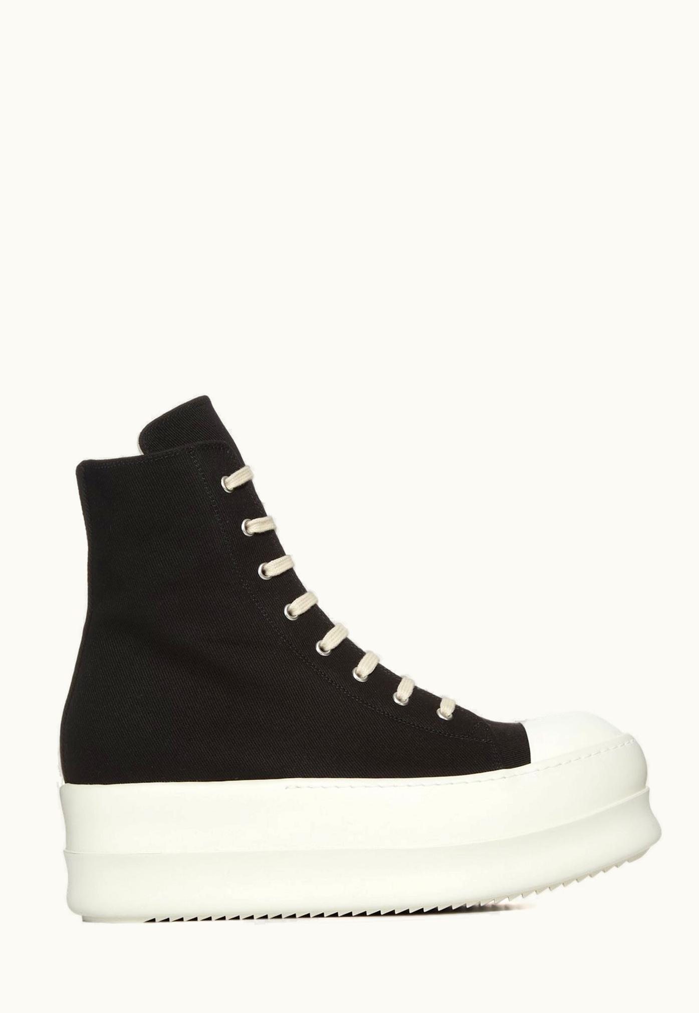 Rick Owens Rick Owens DRKSHDW FW23 Luxor Double Bumper Sneaks In Black 13oz Overdyed Denim