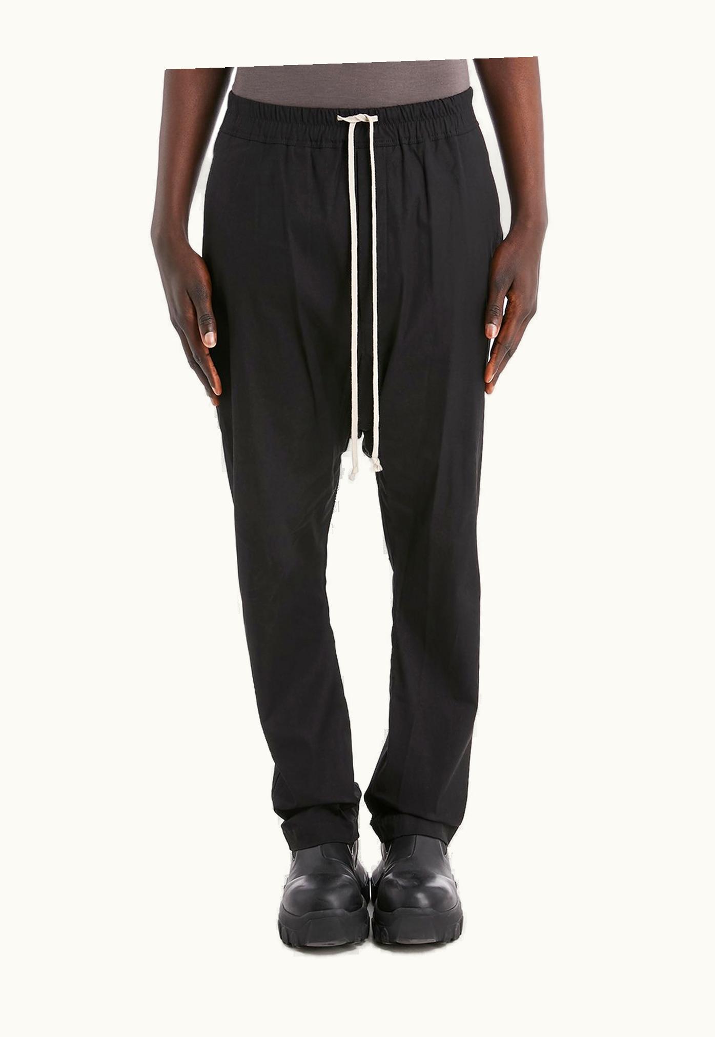 Rick Owens Rick Owens Forever Drawstring Long In Black Heavy Cotton Poplin