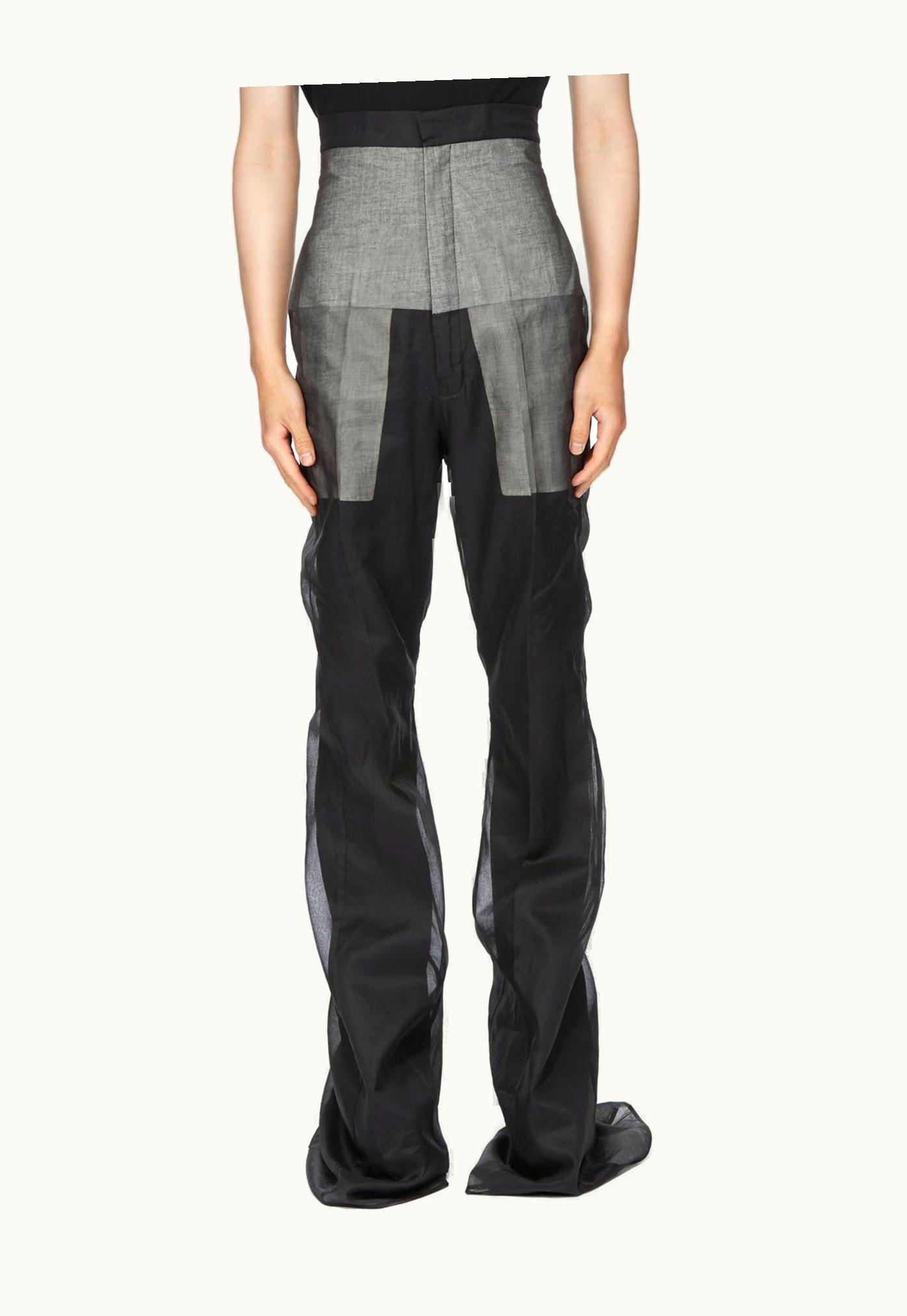 Rick Owens Rick Owens SS24 Lido Runway Dirt Bolan In Black Cotton Organdy