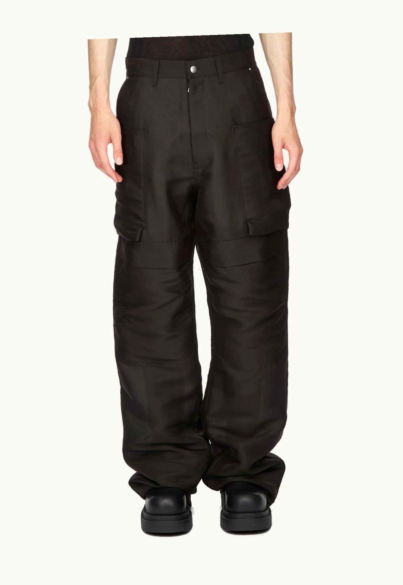 Rick Owens Rick Owens SS24 Lido Runway Stefan Cargo In Black Silk Gazar