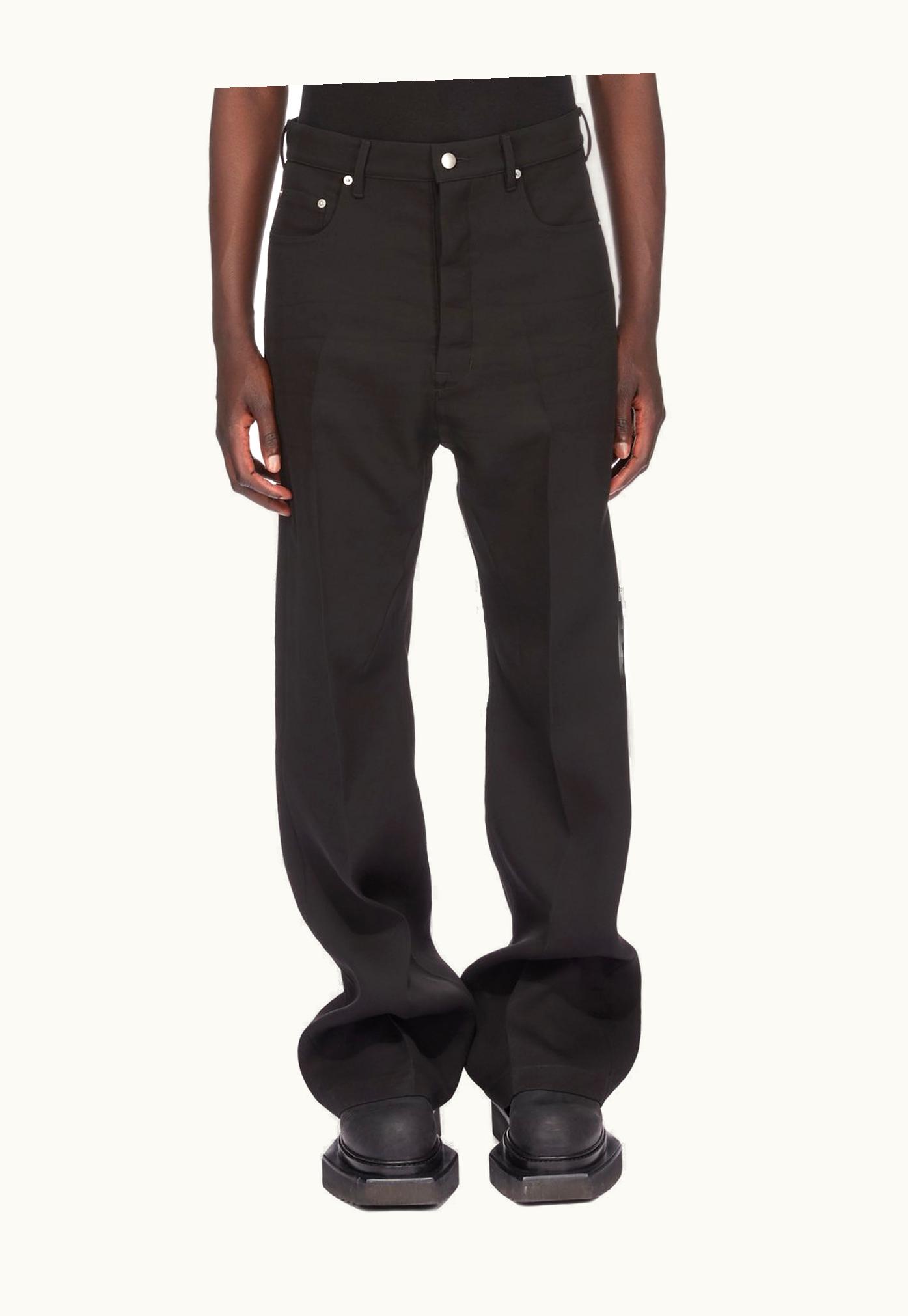 Rick Owens Rick Owens SS24 Lido Geth Jeans In Black Silk Wool