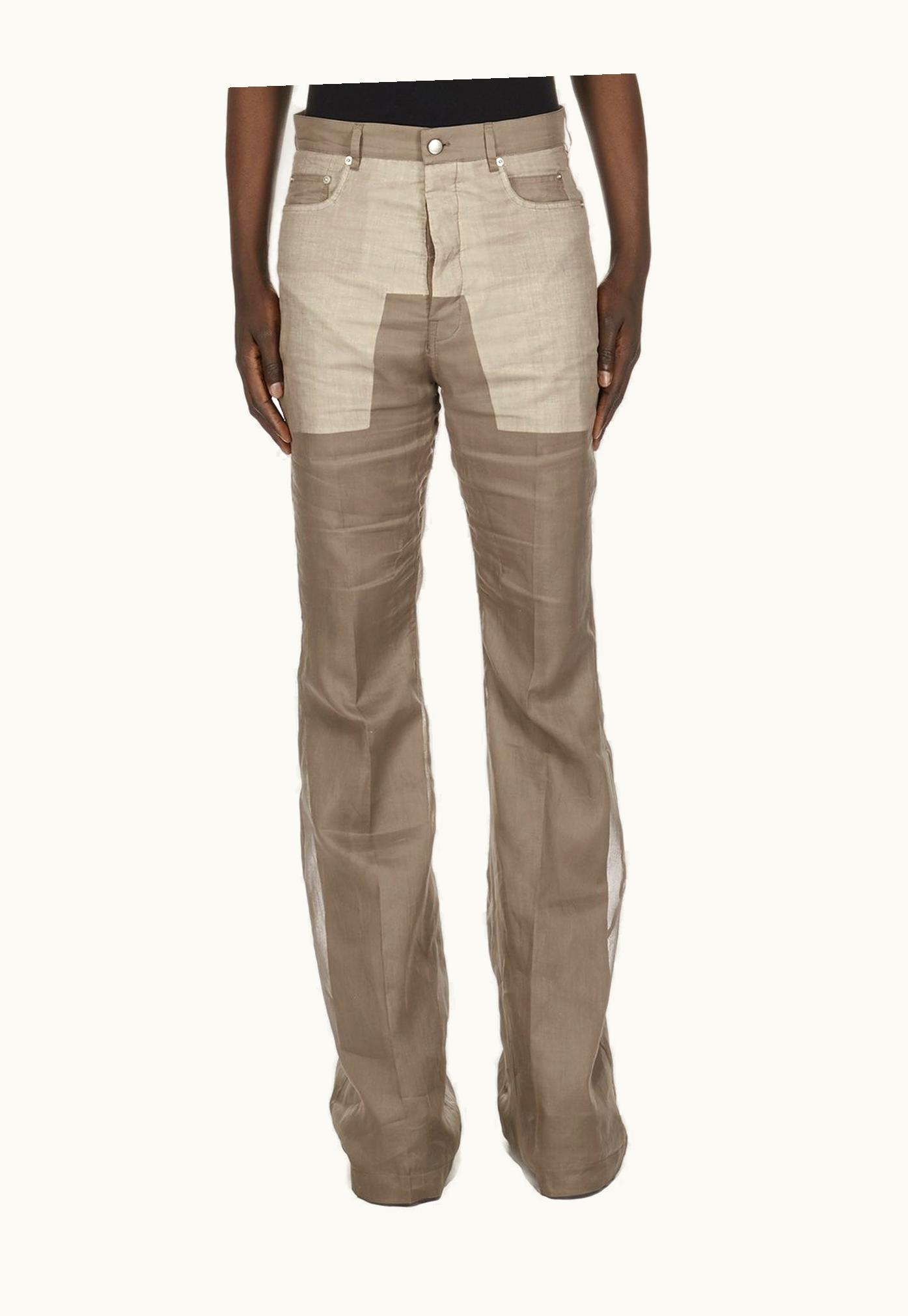 Rick Owens Rick Owens SS24 Lido Bolan Bootcut In Dust Cotton Organdy