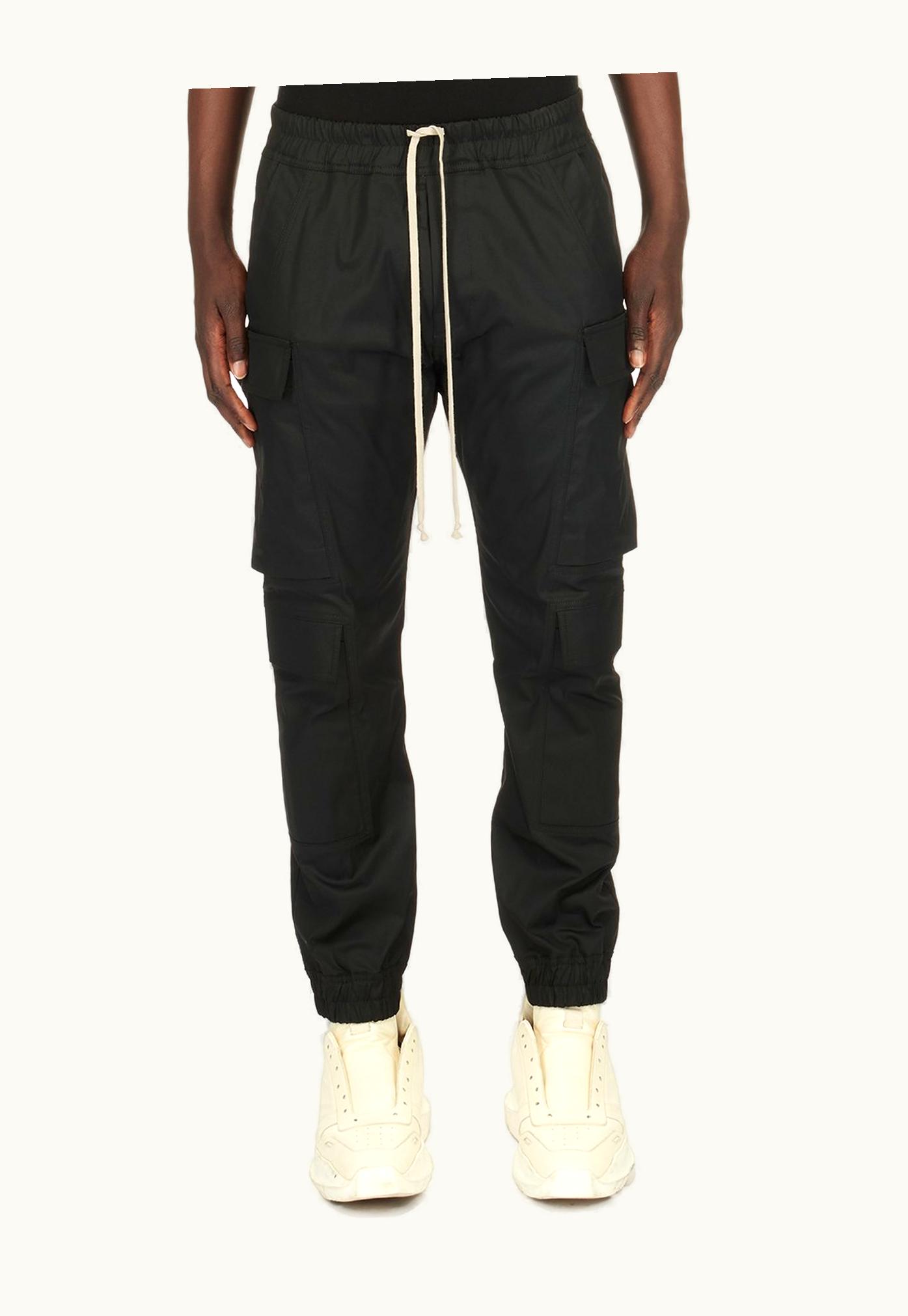 Rick Owens Rick Owens SS24 Lido Mastodon Megacargo In Black Heavy Cotton Poplin