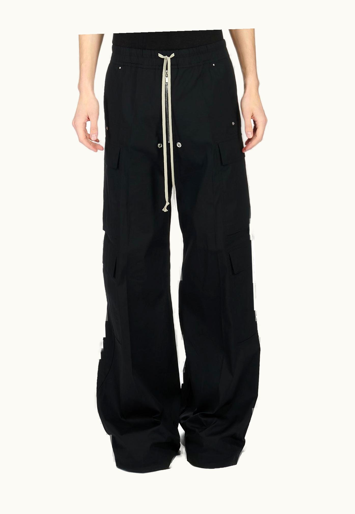 Rick Owens Rick Owens SS24 Lido Cargobelas In Black Heavy Cotton Poplin