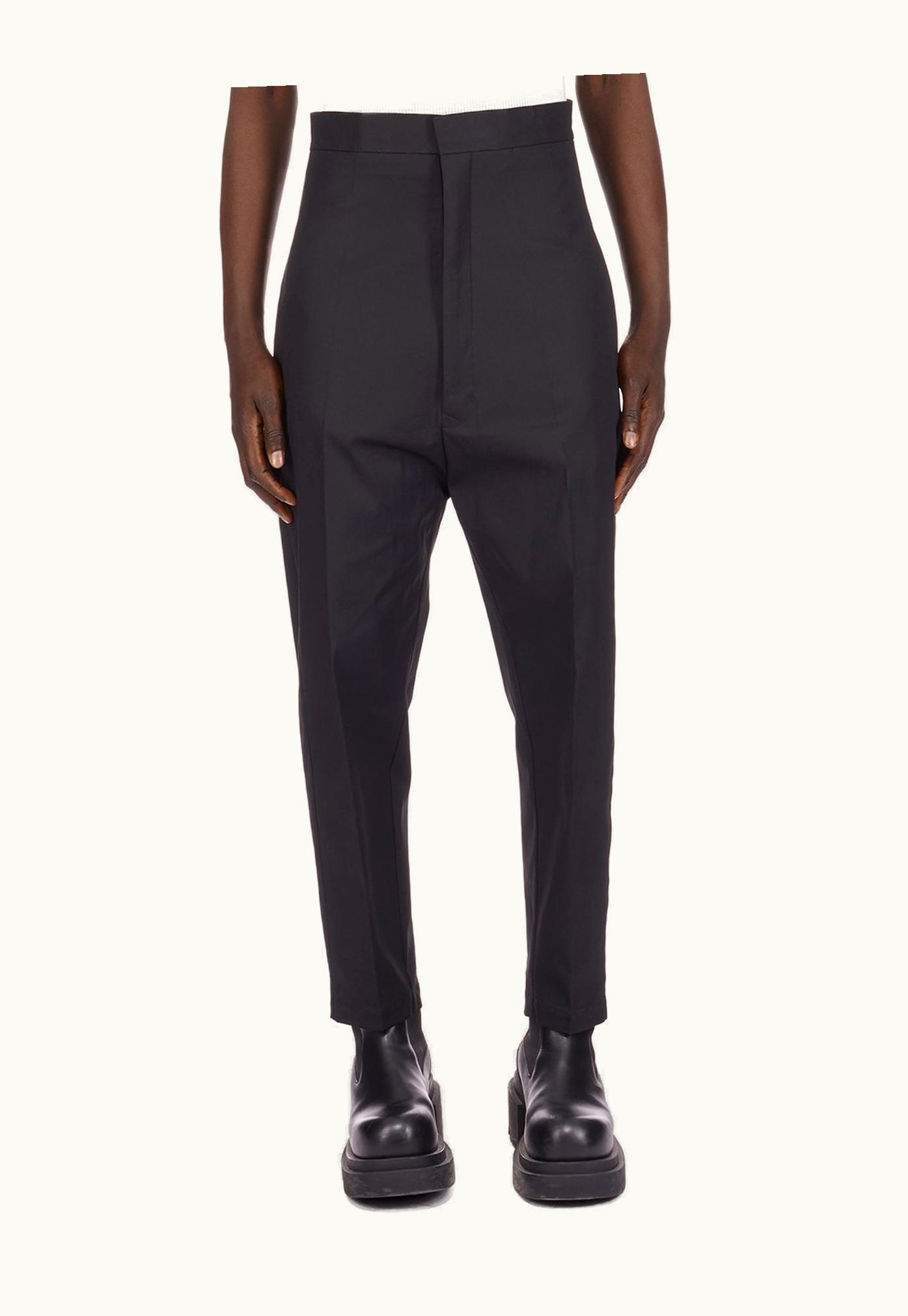 Rick Owens Rick Owens SS24 Lido Dirt Astairs In Black Heavy Cotton Poplin