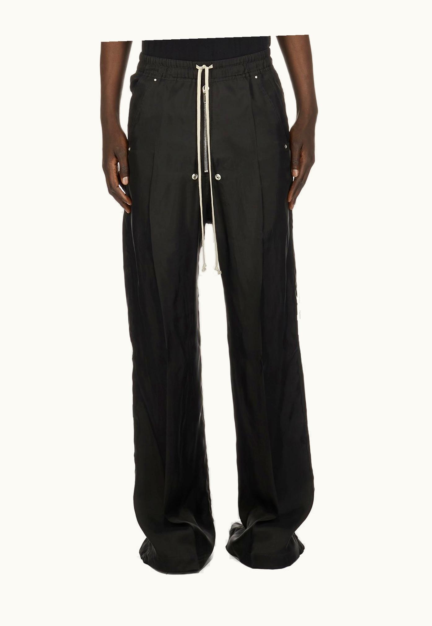 Rick Owens Rick Owens SS24 Lido Wide Bela Pants In Black Cupro Japonette