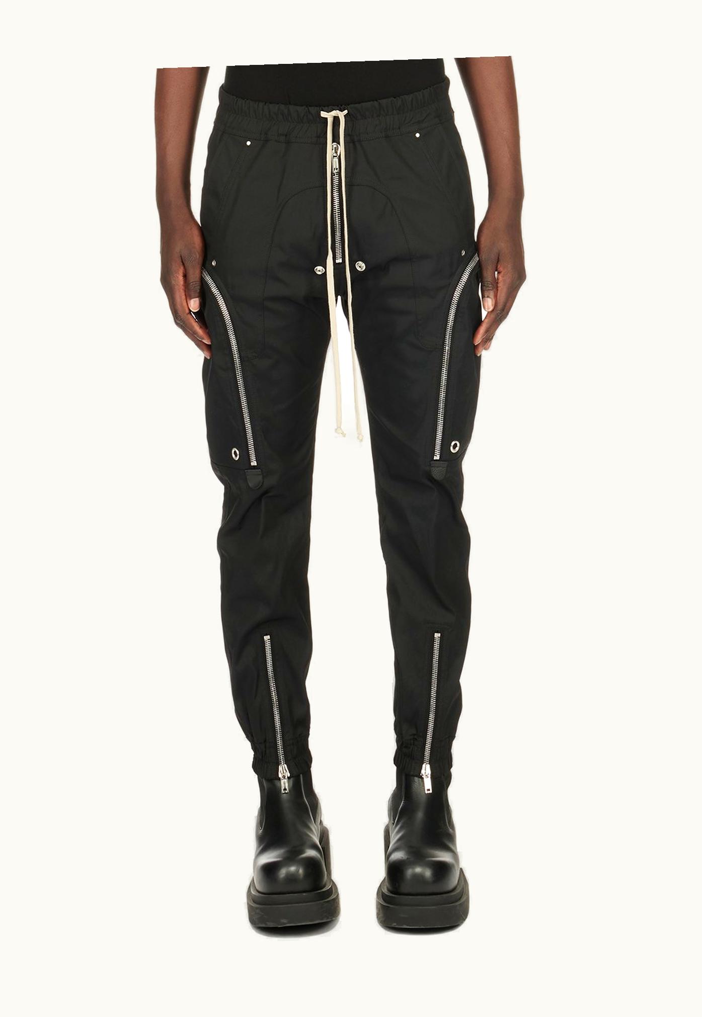 Rick Owens Rick Owens SS24 Lido Bauhaus Cargo In Black Heavy Cotton Poplin