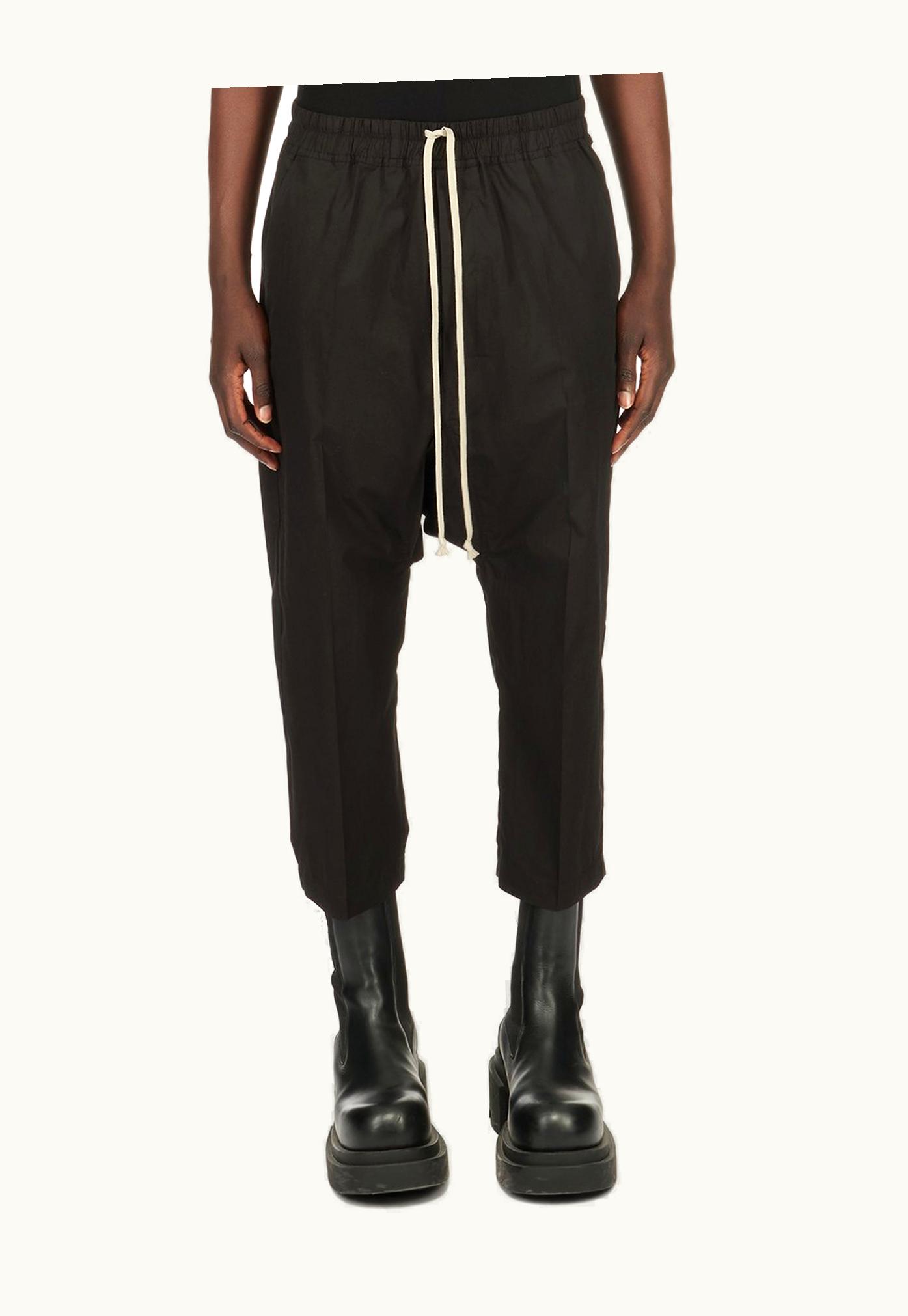 Rick Owens Rick Owens SS24 Lido Drawstring Cropped In Black Cotton Poplin