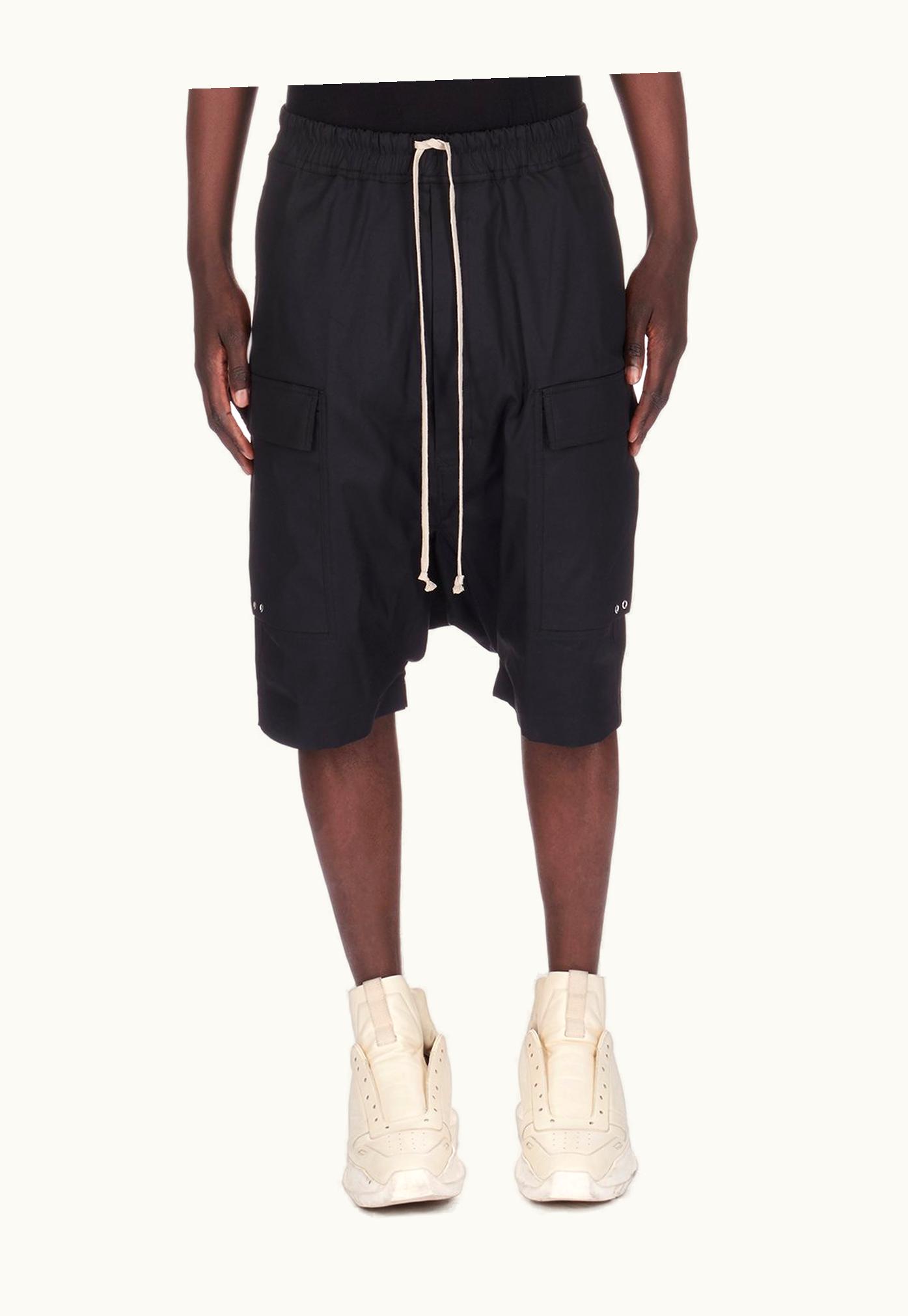 Rick Owens Rick Owens SS24 Lido Cargo Pods In Black Heavy Cotton Poplin