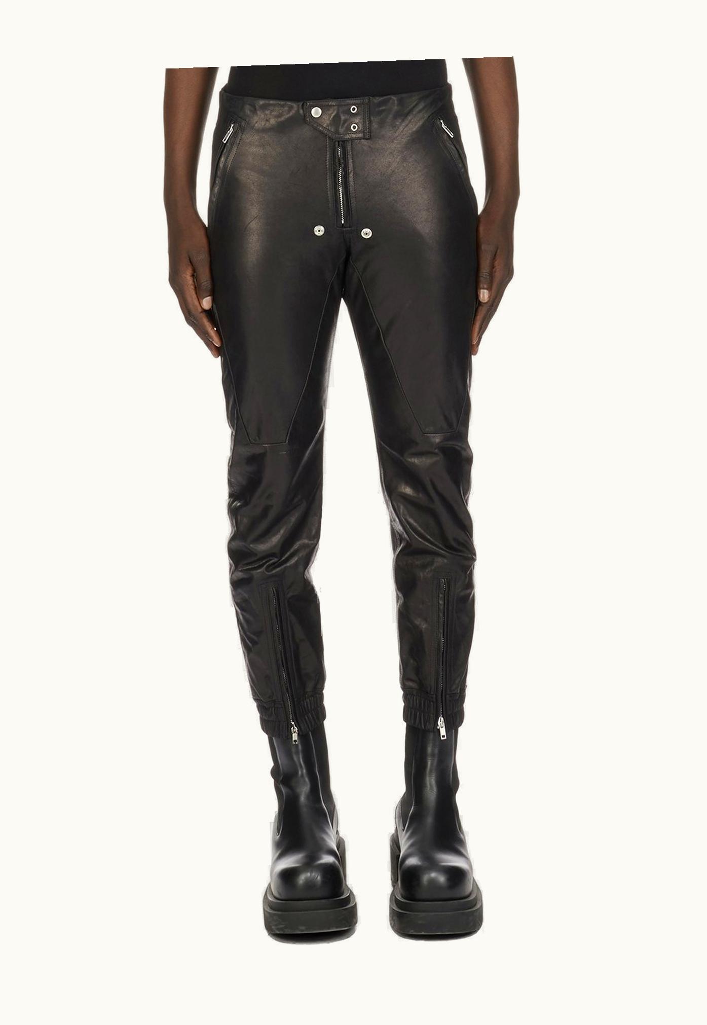 Rick Owens Rick Owens SS24 Lido Luxor Jogger In Black Sugar Calf Leather