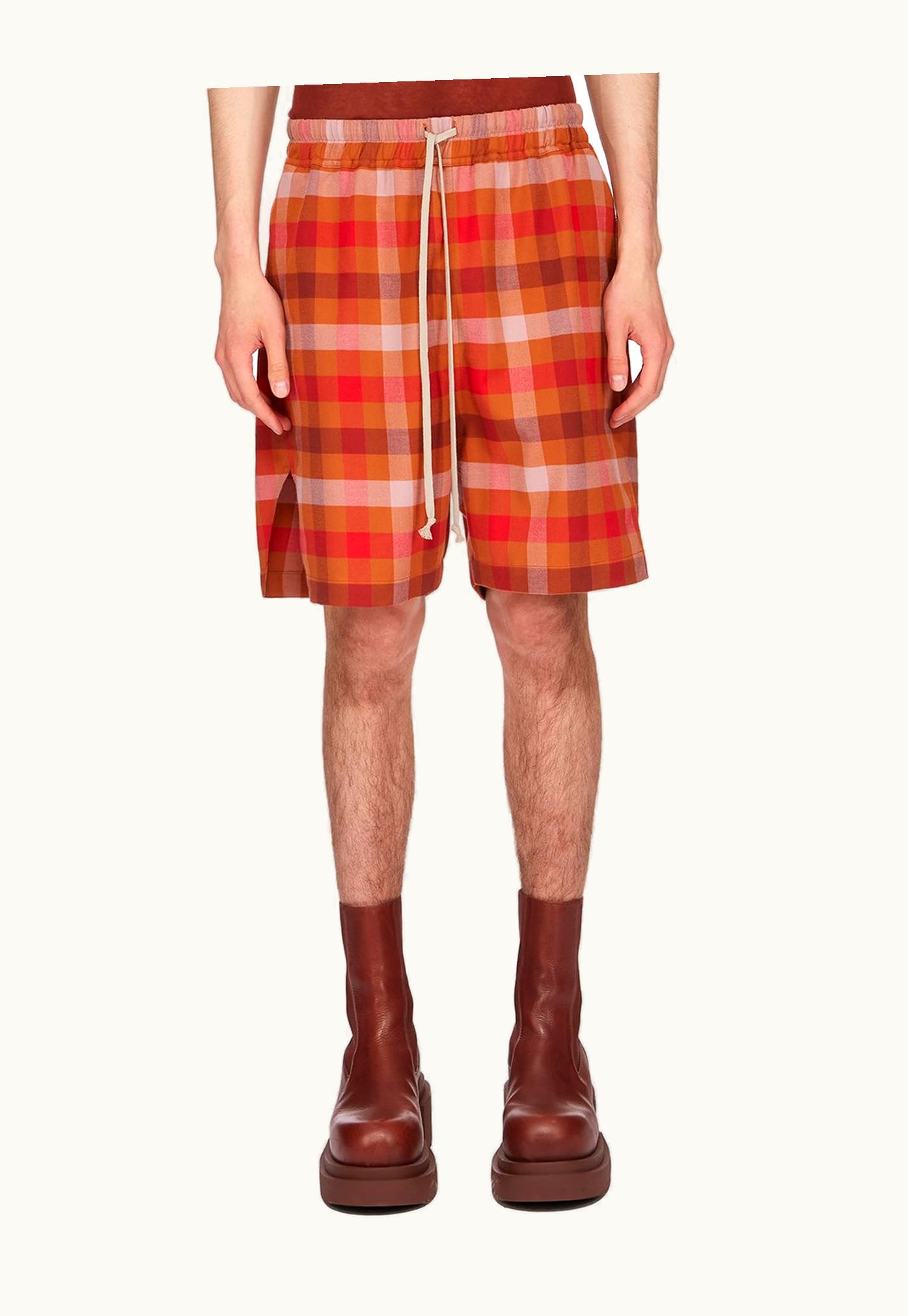 Rick Owens Rick Owens SS24 Lido Boxers In Cotton Plaid