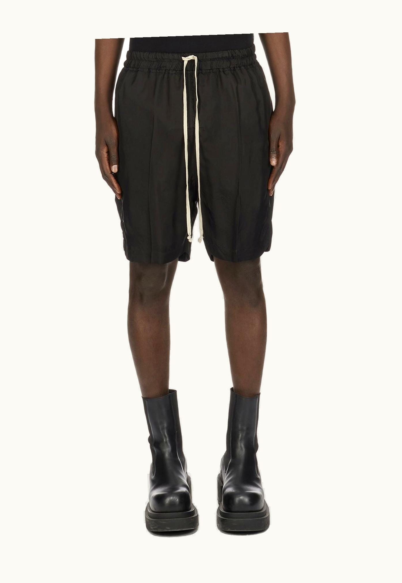 Rick Owens Rick Owens SS24 Lido Knee-Length Boxers in Black Cupro Japonette