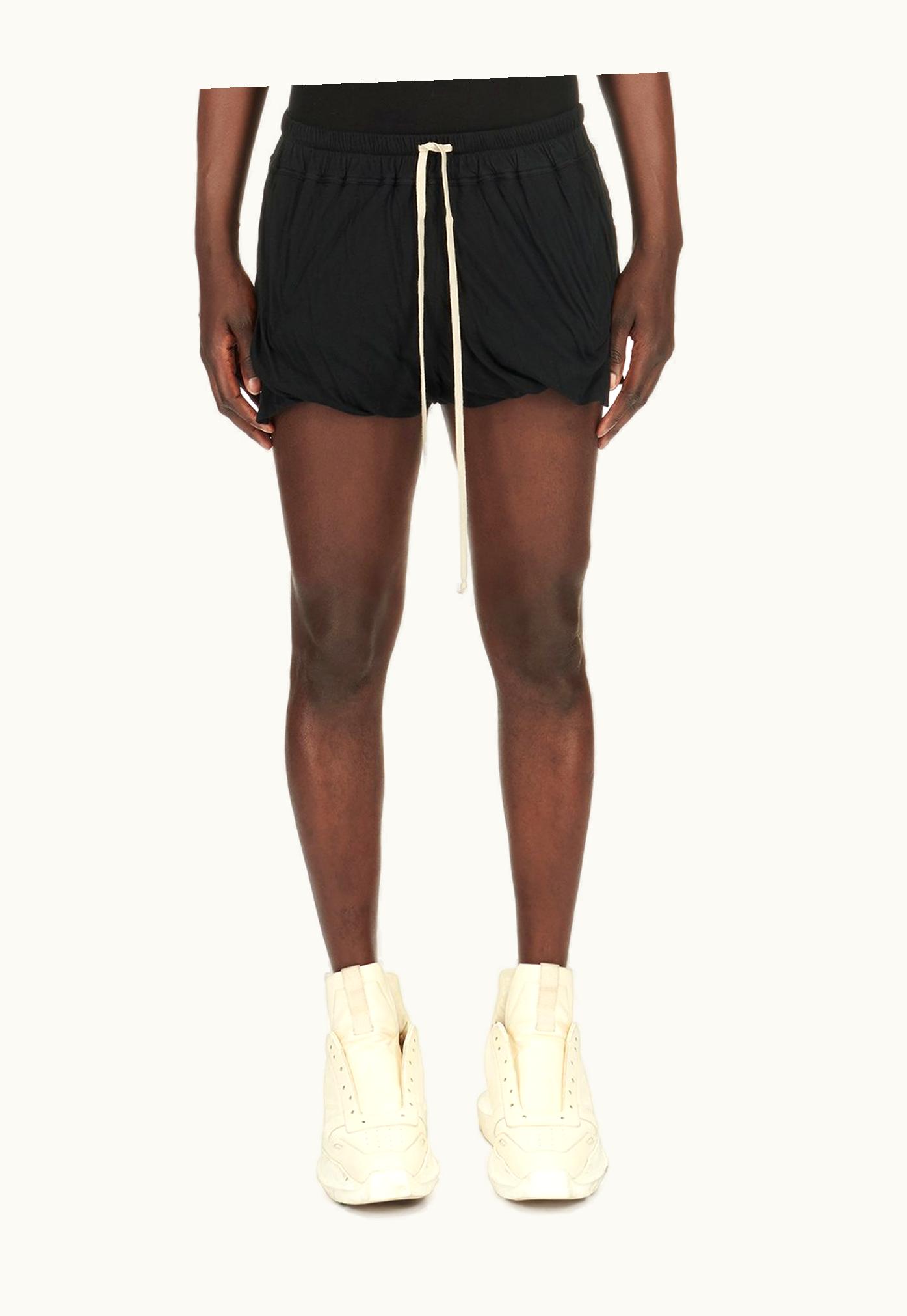 Rick Owens Rick Owens SS24 Lido Short Doubled Boxers In Black Unstable Cotton
