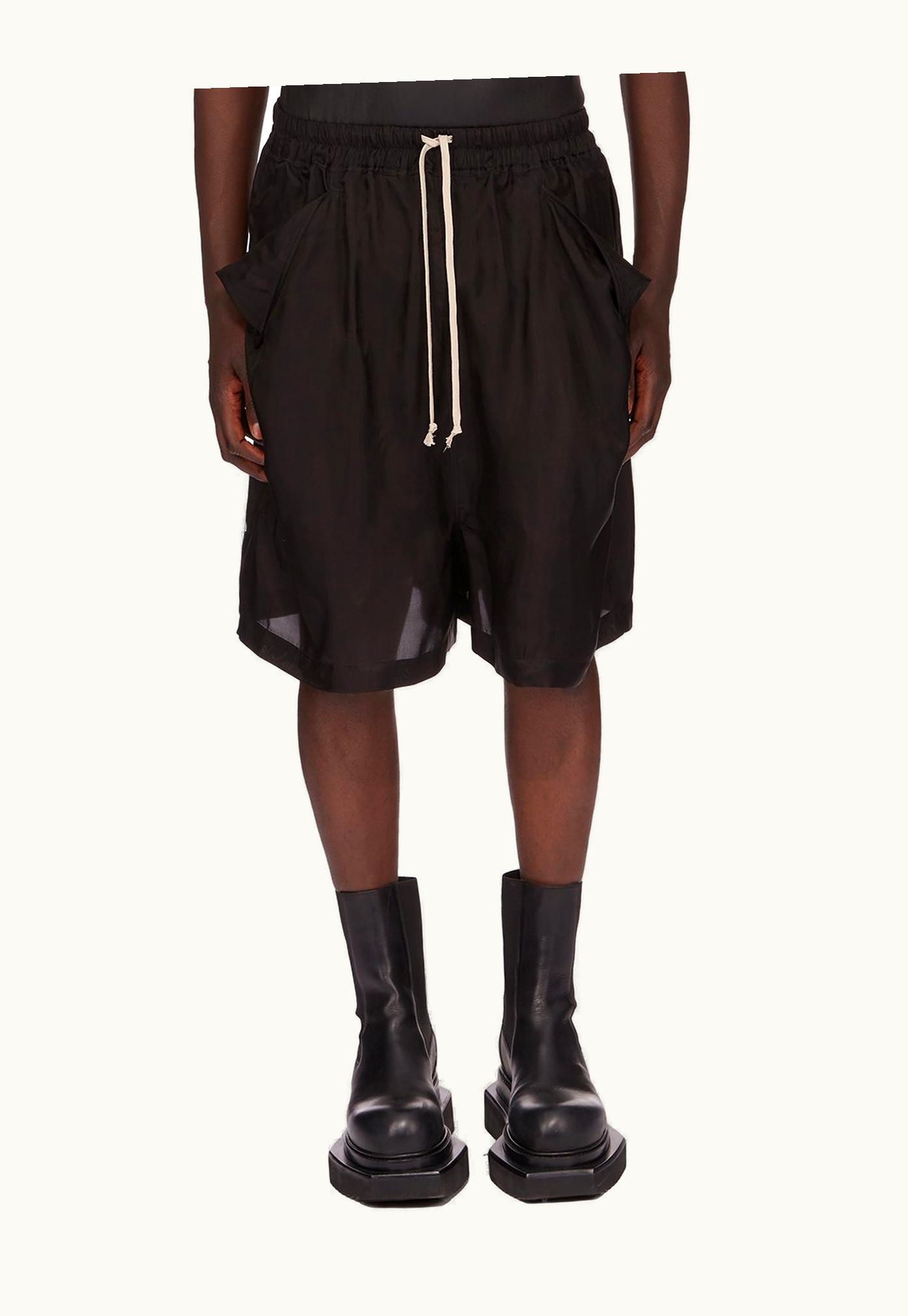 Rick Owens Rick Owens SS24 Lido Lido Shorts In Black Cupro Japonette