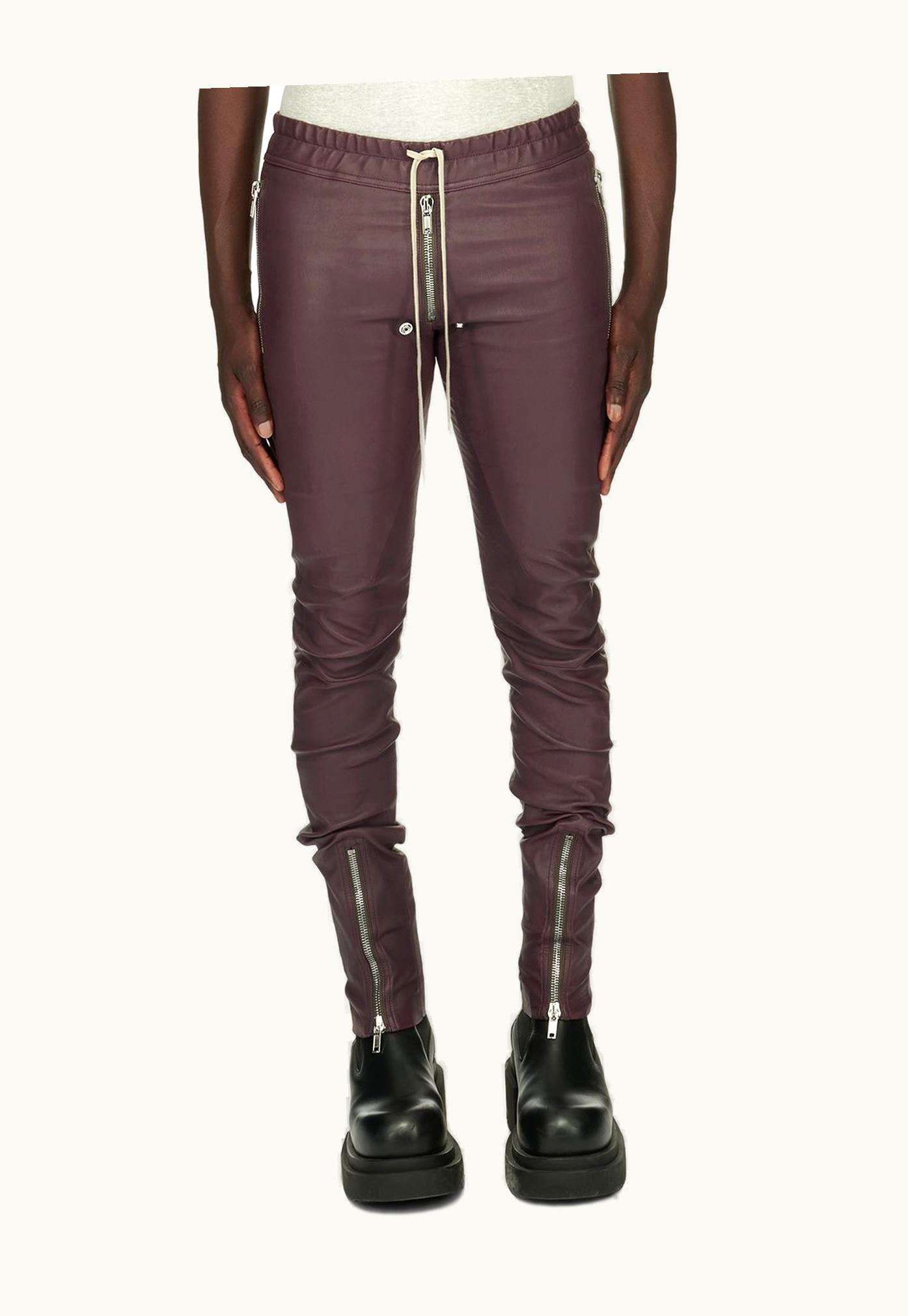 Rick Owens Rick Owens FW23 Luxor Tight Gary Pants In Amethyst Purple Stretch Lamb Leather
