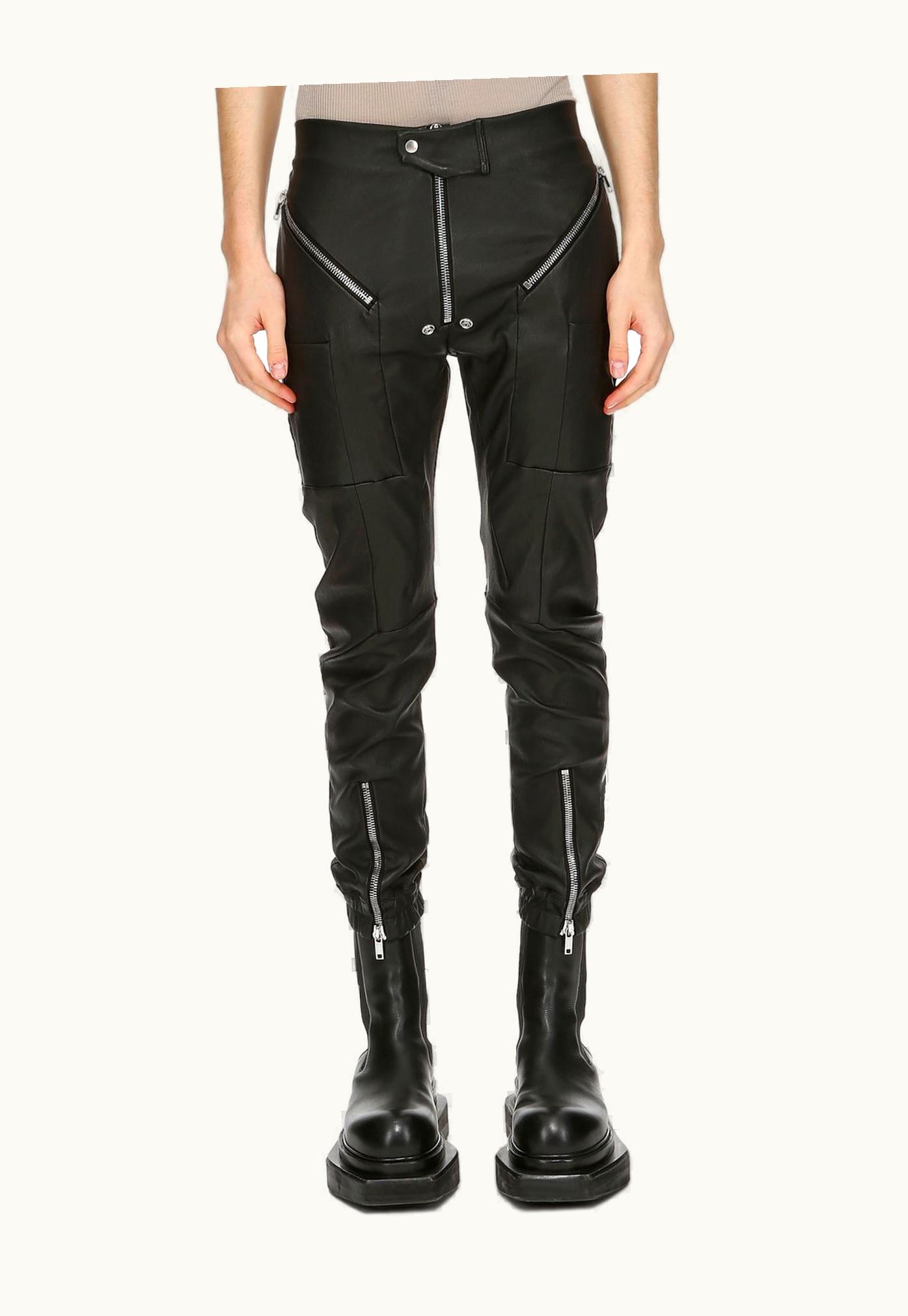 Rick Owens Rick Owens FW23 Luxor Easy Strobe Cargos In Black Stretch Lamb Leather