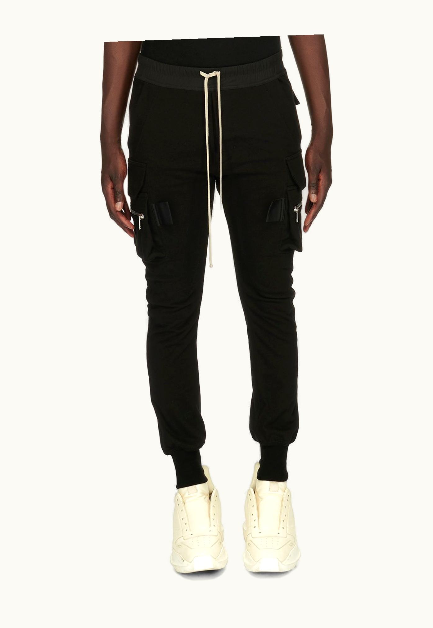 Rick Owens Rick Owens FW23 Luxor Mastodon Cargo In Black Heavy Jersey