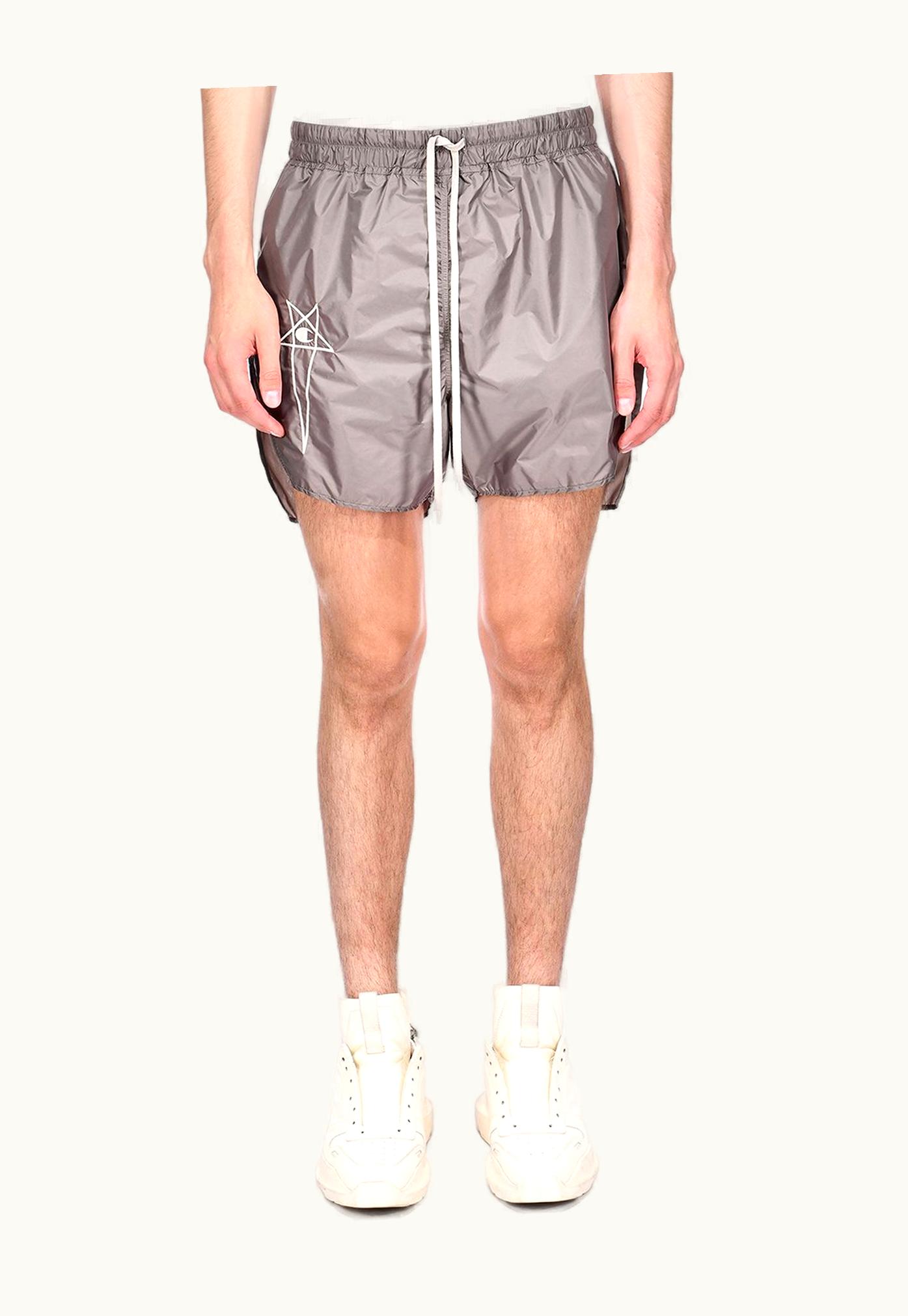 Rick Owens Champion X Rick Owens Dolphin Boxers In Dust Grey Recycled Nylon