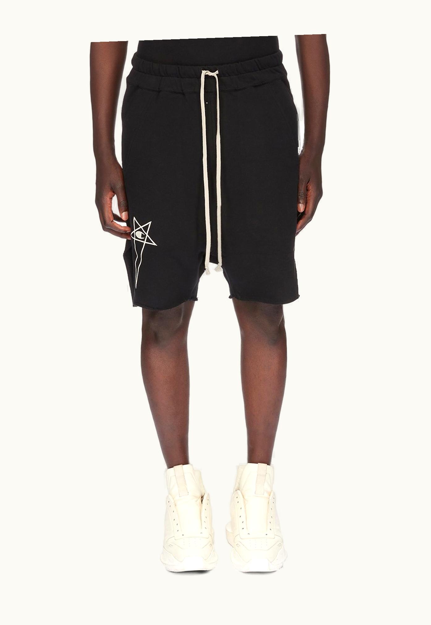 Rick Owens Champion X Rick Owens Beveled Pods In Black Compact Cotton Felpa